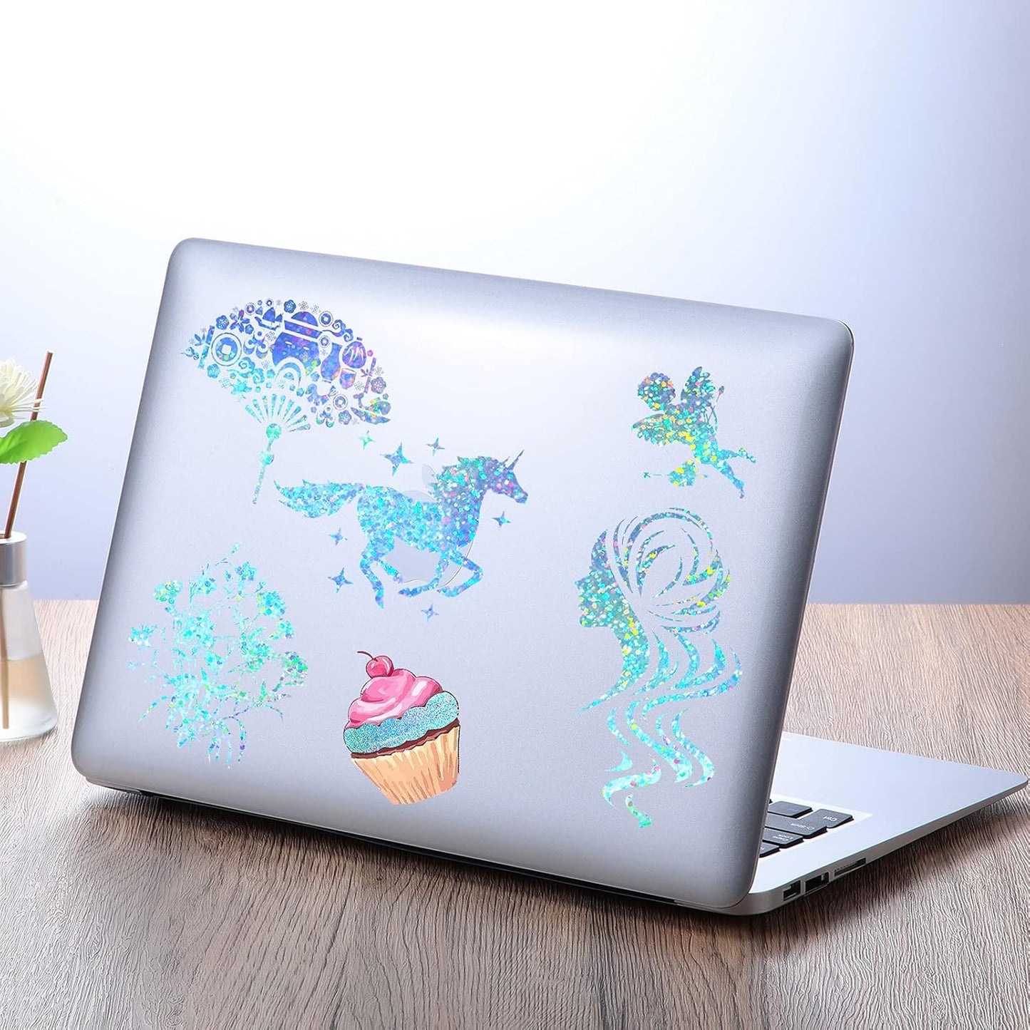 Outus 24 Sheets Holographic Sticker Paper Holographic Laminate Sheets Transparent Overlay Lamination Sticker Self Adhesive Vinyl Film A4 Size, 8.25 x 11.7 Inches(Spot Patterns)