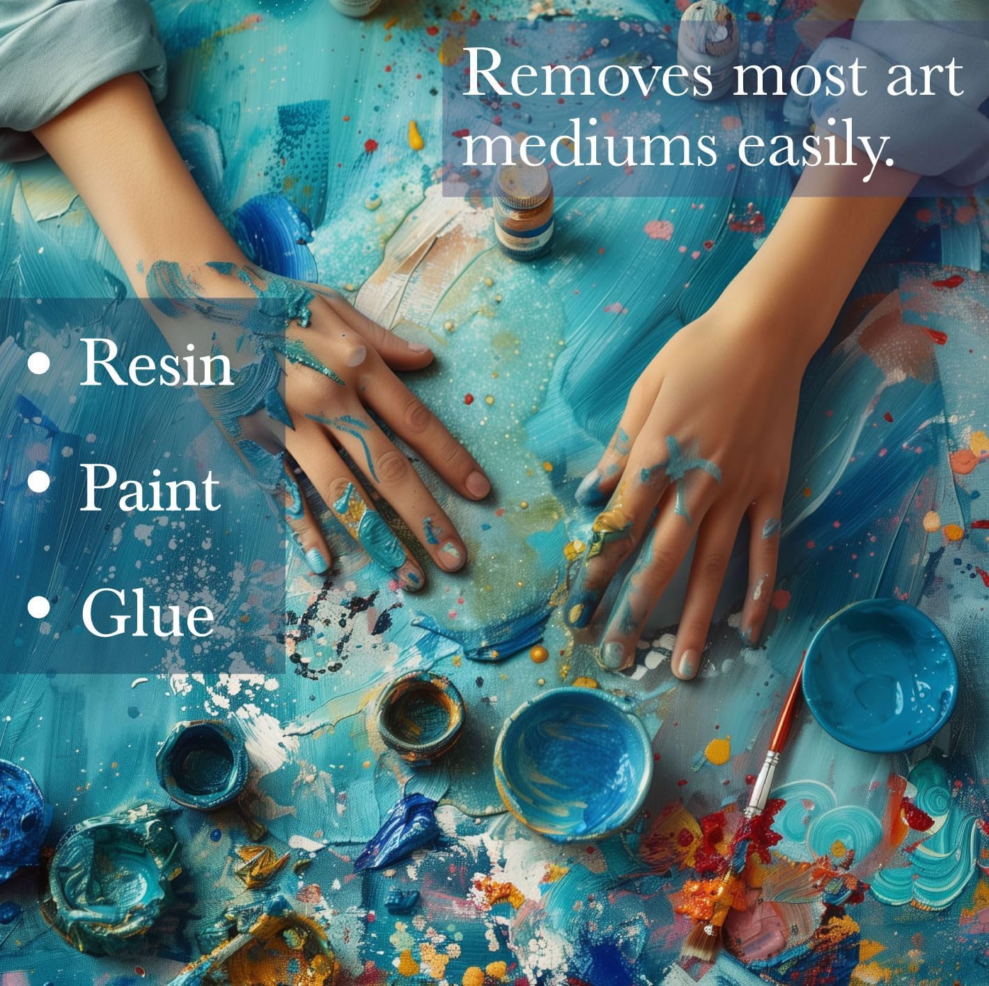 unicone art Hands Resin Remover Gel - All Natural Epoxy Resin Cleaner - Magical Cleanser for Artists - Epoxy Remover - Glue, Silicone, Paint & Glitter Soap- For Soft and Moisturized Skin (8oz)