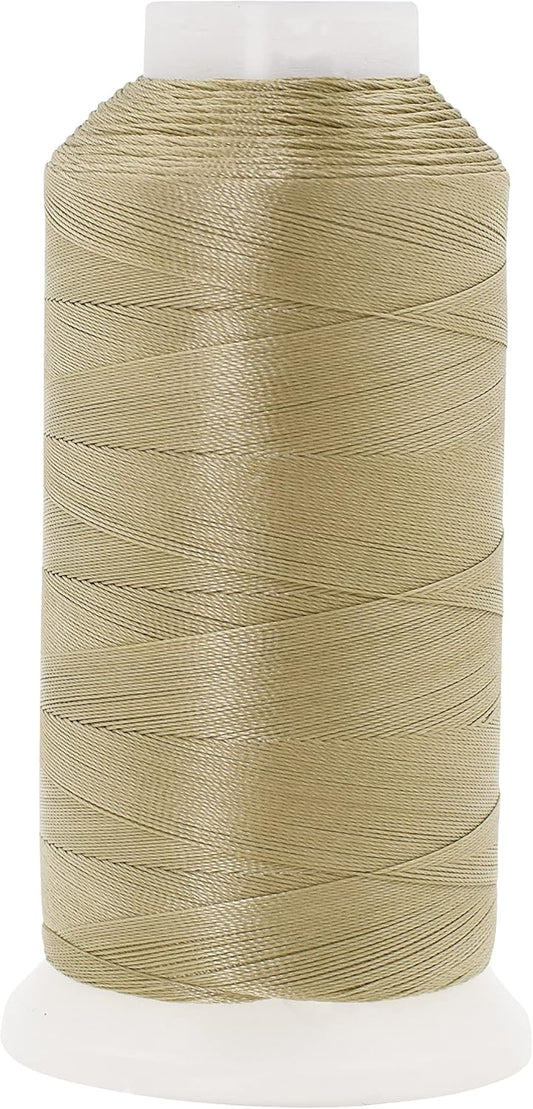 Mandala Crafts Beige Heavy Duty Thread - #69 T70 210D/3 1500 Yds Polyester Thread for Sewing Machine Outdoor Marine Jeans Leather Thread Drapery Upholstery Thread
