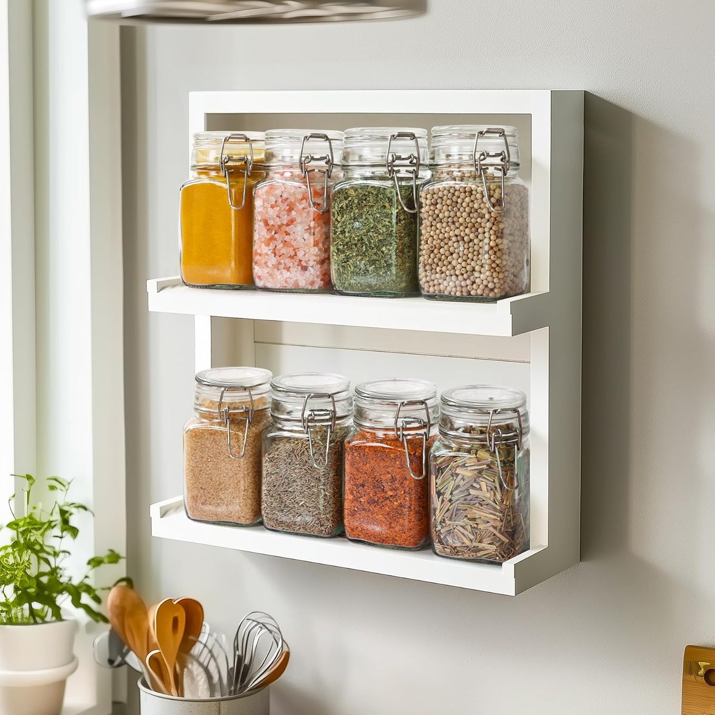 ComSaf Small Glass Jars with Airtight Lid Set of 6, Spice Jars 8 oz, Mason Jars 8 oz, Small Canning Jar, 8oz Jars with Lids for Kitchen, Jam, Jelly, Honey, Herb, Candy, Beans, Dessert, Sugar, Parfait