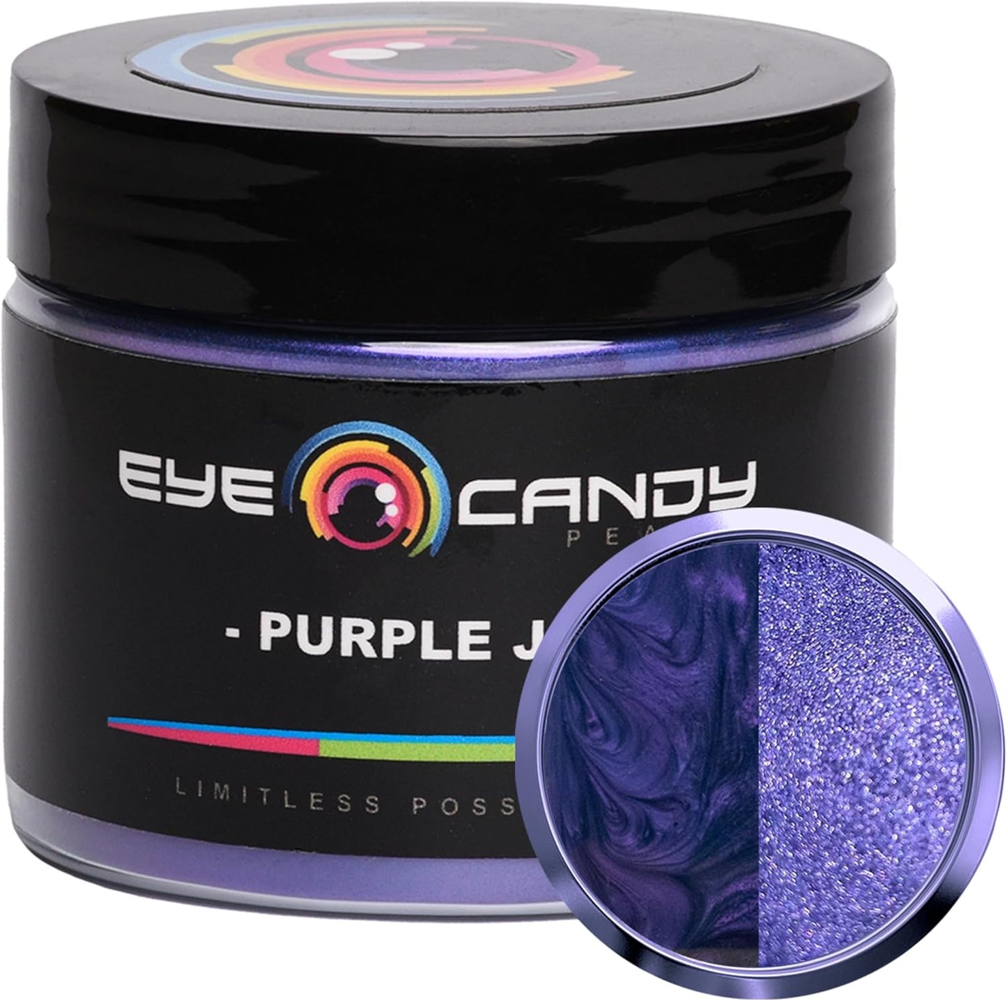 Eye Candy Pigments Premium Purple Mica Powder - Purple Jam (50gr) - for Epoxy, Resin, Soap, Paint, Woodworking, Acrylic Pouring, Bath Bombs, Fishing Lures - DIY Arts and Crafts Additive