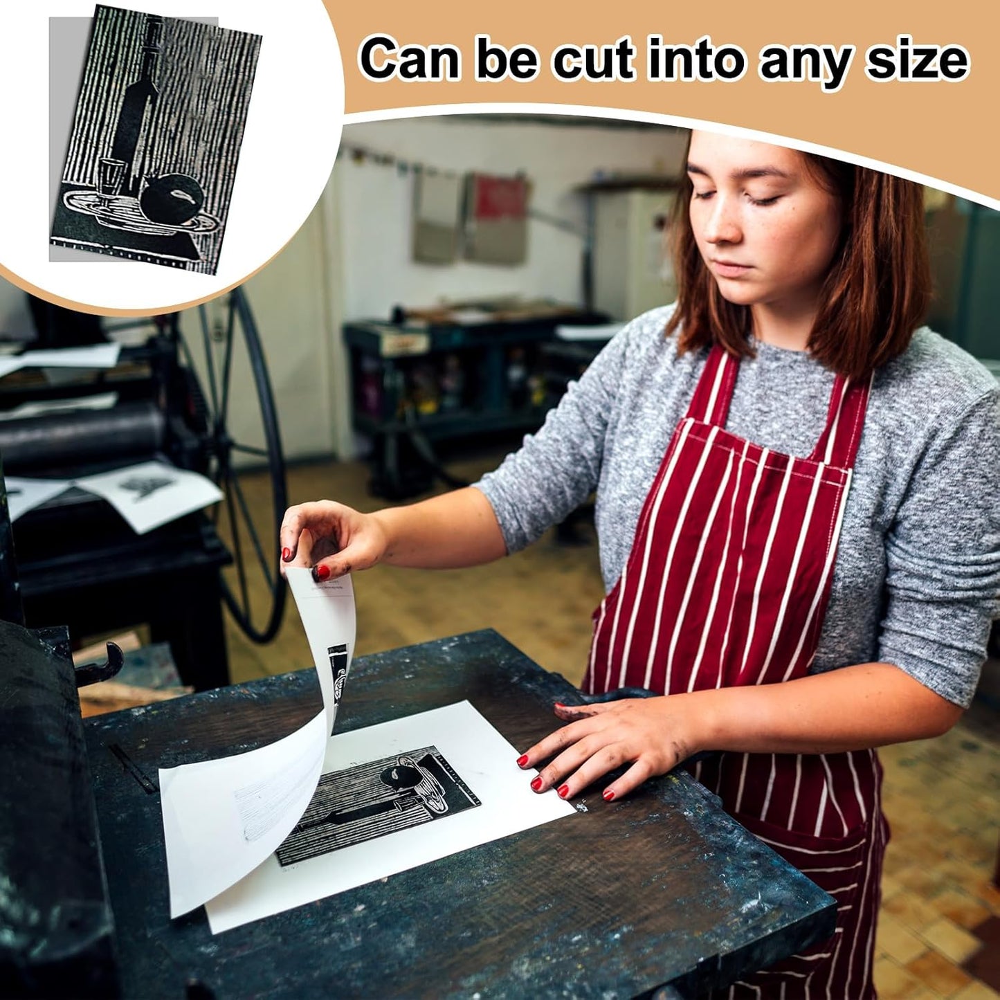 Yeaqee 2 Pcs 8 x 10 Inch Linoleum Block Rubber Carving Block Soft Linocut Blocks Large Linoleum Sheet Unmounted Lino Plates for Engraving Art Project Printmaking Artist Studio Supplies, Gray