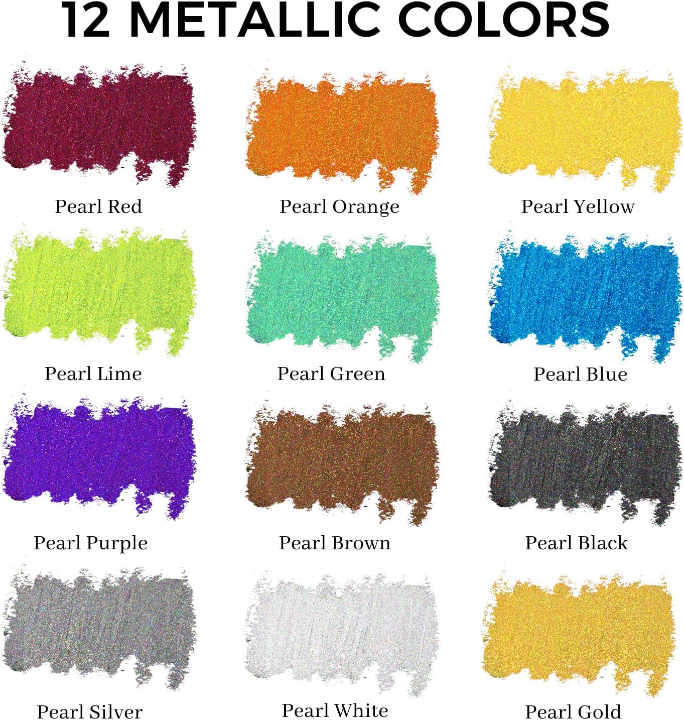 Artecho Metallic Oil Pastels Set of 12 Colors, Soft Oil Pastels for Art Painting, Drawing, Blending (10 x 70 mm)