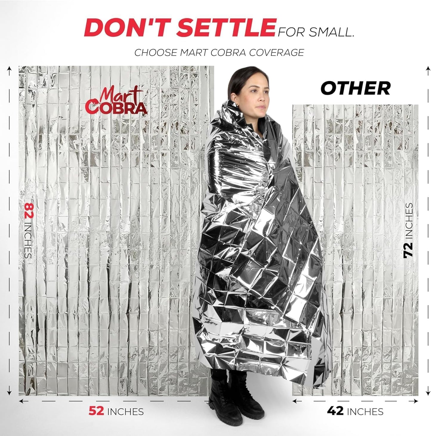 Emergency Blankets for Survival Gear and Equipment x6, Space Blanket, Mylar Blankets, Thermal Blanket, Survival Blanket, Survival Kits Emergency Kit, Emergency Supplies, Foil Blanket Camping Shelter