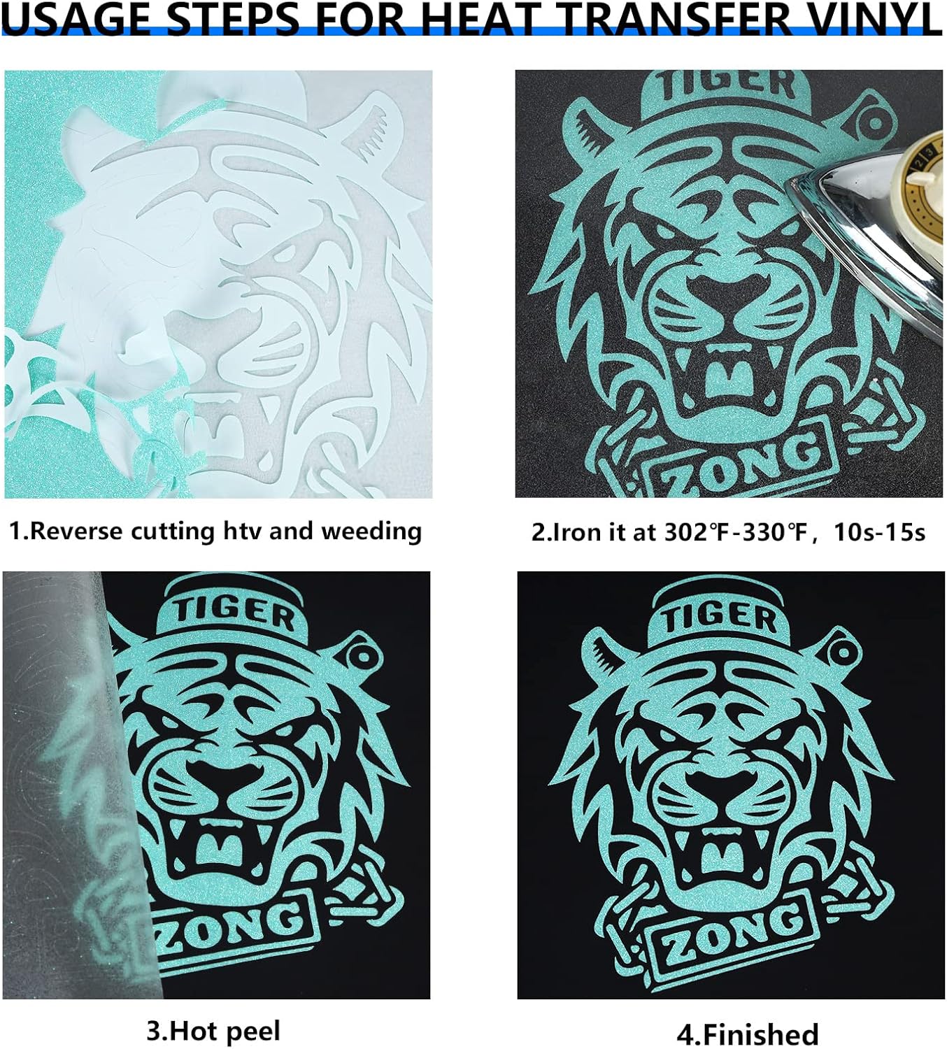 FUNKAKA Glitter Fluorescent Light Blue HTV Heat Transfer Vinyl Rolls, 12" x 8ft PU Iron on Vinyl for T-Shirts Glitter HTV Vinyl for All Cutter Machines Easy to Cut & Weed for DIY Design