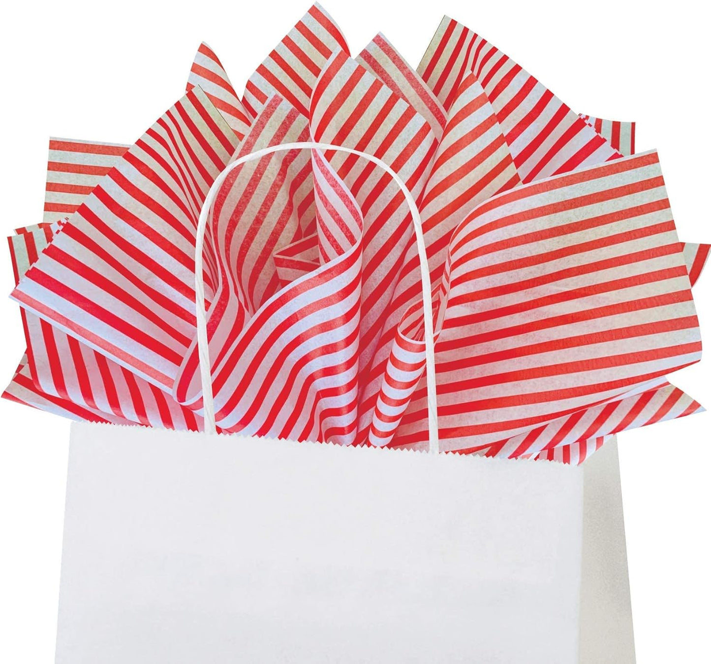 Flexicore Packaging Red Pin Stripe Print Gift Wrap Tissue Paper Size: 15 Inch X 20 Inch | Count: 10 Sheets | Color: Red Pin Stripe