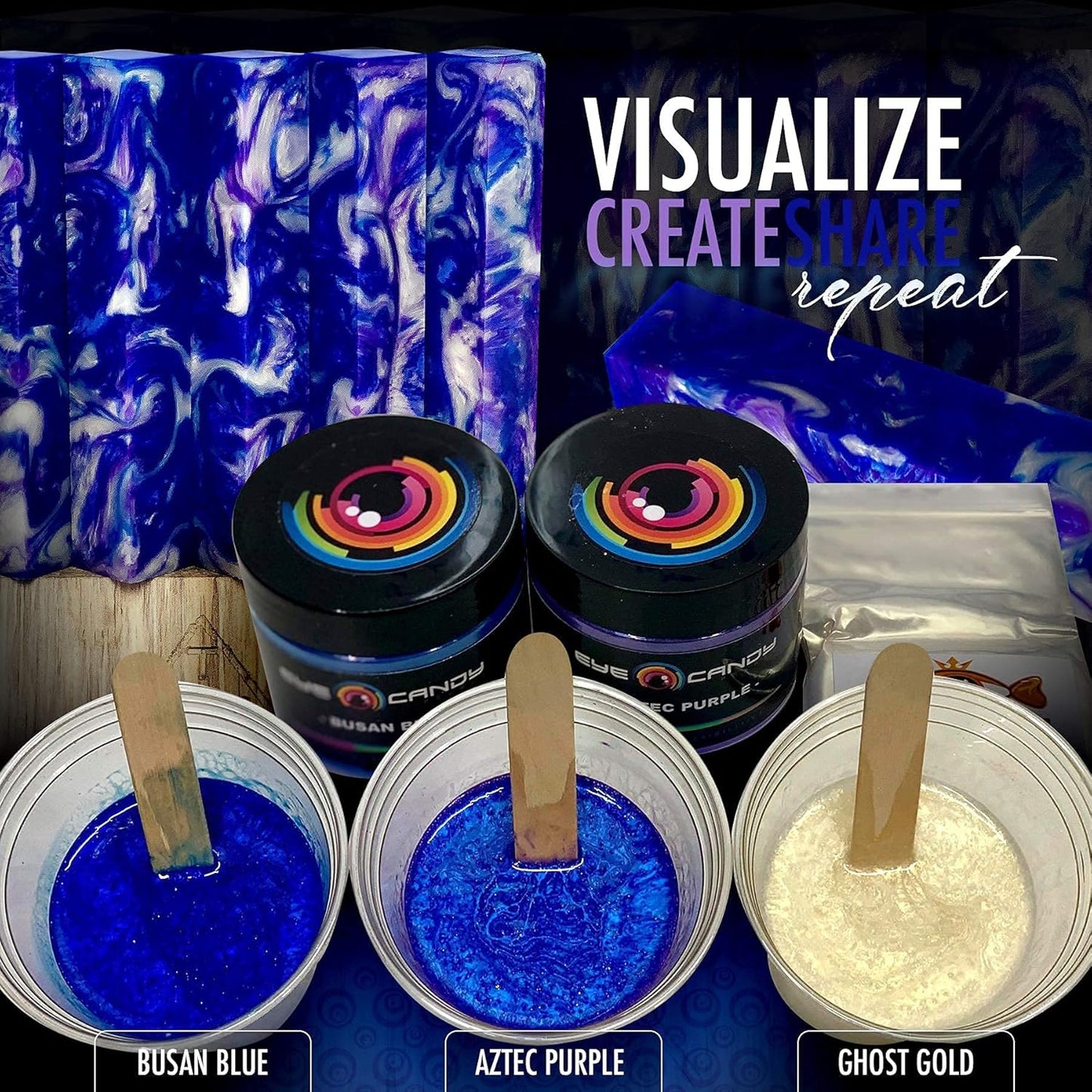 Eye Candy Pigments Premium Purple Mica Powder - Aztec Purple (25gr) - for Epoxy, Resin, Soap, Paint, Woodworking, Acrylic Pouring, Bath Bombs, Fishing Lures - DIY Arts and Crafts Additive