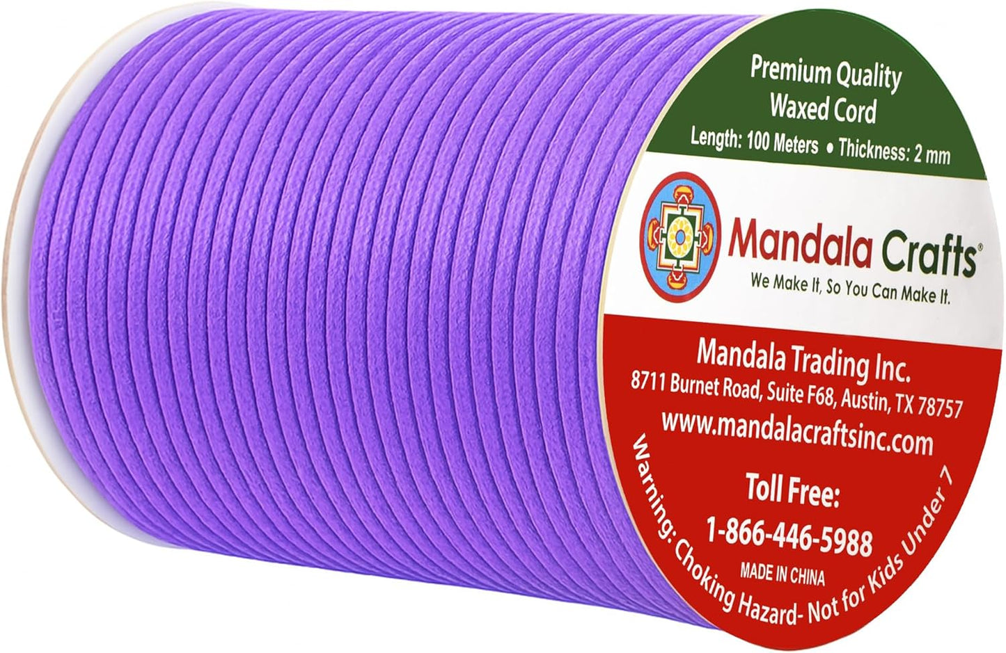 Mandala Crafts 2mm 109 Yards Lavender Cotton Waxed Cord for Jewelry Making Bracelet Cord Waxed String - Beading String Thread Jewelry Cords for Necklaces String