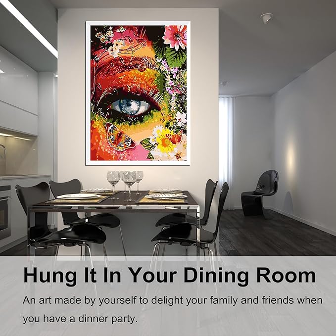 BAISITE Paint by Numbers Kit for Adults Beginners,16" Wx20 L Canvas for Painting Kits for Adults in Colorful Box-Color Eye Mother Earth 8407