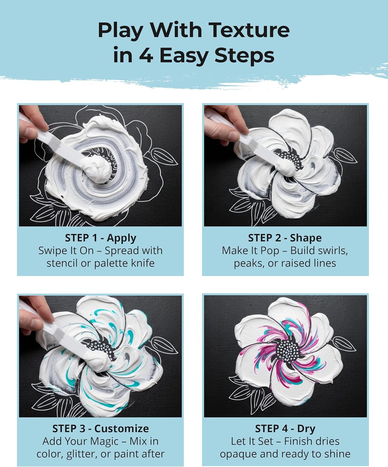 The Crafter's Workshop Modeling Paste for Textured Art - Dimensional Paste for Stenciling, Acrylic Painting - Boutique Quality, 8 oz Jar