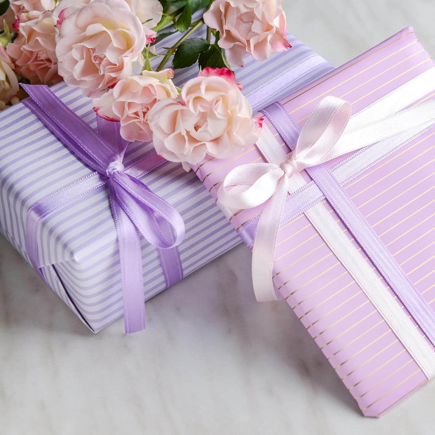 LIUYAXI Light Purple Double Faced Satin Ribbon, 1/8" X Continuous 100 Yards, Thin Ribbons Perfect for Gift Wrapping Wedding Invitation Card Hair Bows Tag Floral Arrangement DIY Craft