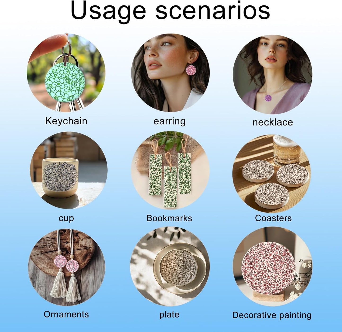 CHGCRAFT Flower Pile Polymer Clay Texture Sheets Flowers Silicone Texture Stamp Clay Texture Mat Modeling Pattern Pad Texture Sheets for Jewelry and Clay Earrings Tools, 5.5x5.5 inch