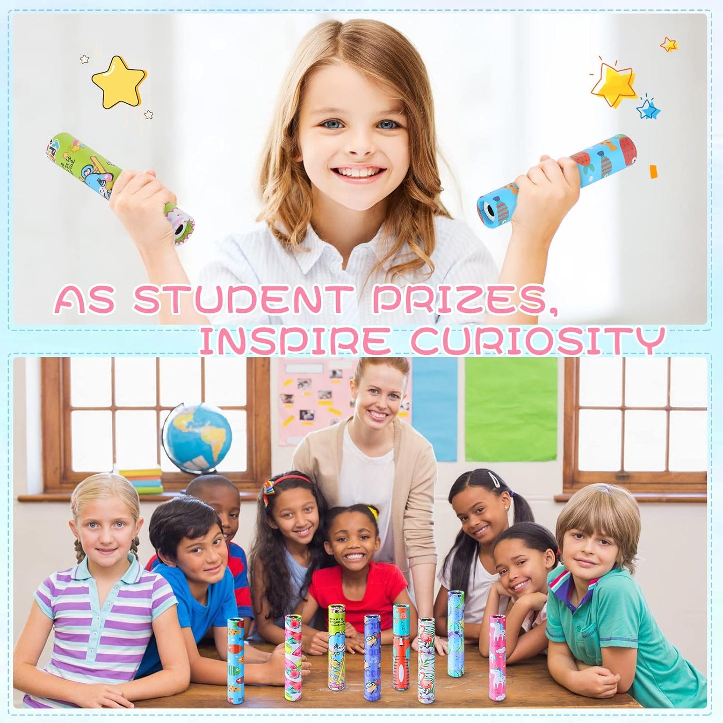 Chivao 20 Pcs Classic Kaleidoscopes Educational Toys for Party Favors Fun Kaleidoscope Toy for Stock Stuffers Bag Fillers Birthday Party School Classroom Prizes, Random Colors (Unicorn)