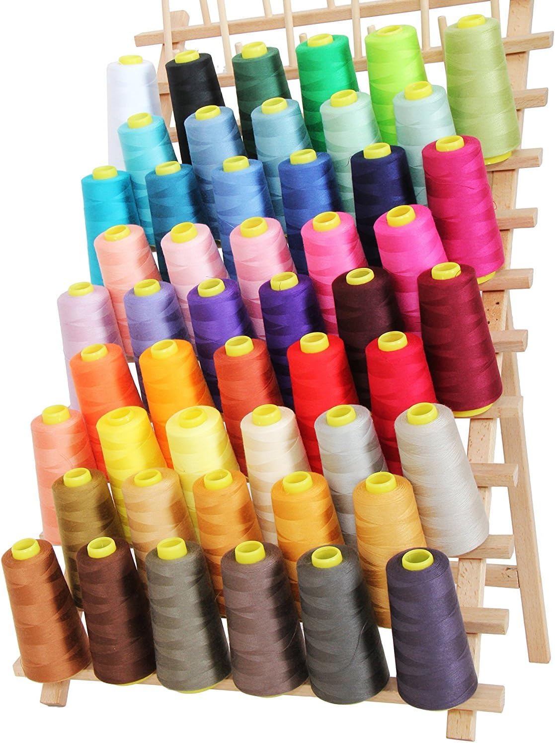 AK TRADING CO. 4-Pack Dark Peach All Purpose Sewing Thread Cones (6000 Yards Each) of High Tensile Polyester Thread Spools for Sewing, Quilting, Serger Machines, Overlock, Merrow & Hand Embroidery