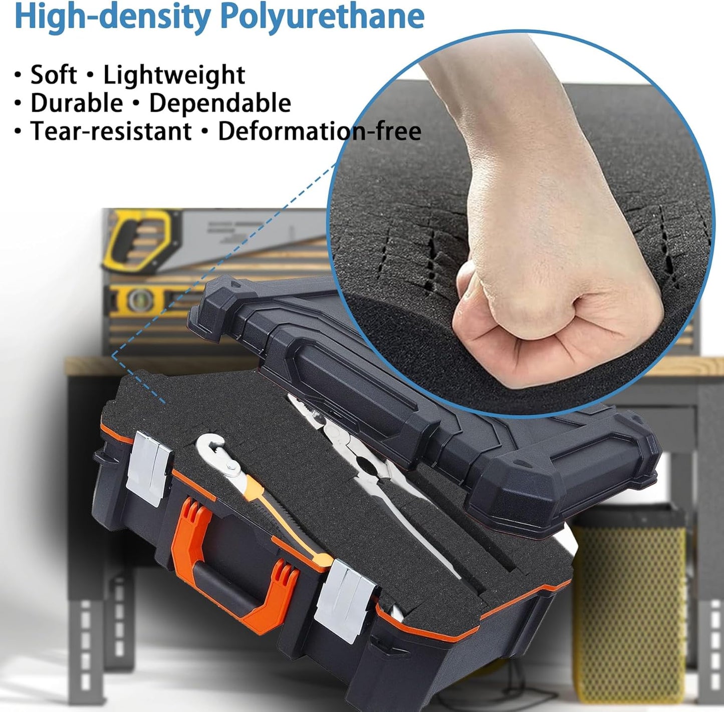 Coengwui Pick and Pluck Foam Inserts, Pre-Cubed Pick Apart Sheets for Crafts Toolbox Game Box Camera Cases Drawer Storage (2Pack 12 x 12 x 2" with 0.4" Bottom Padding)