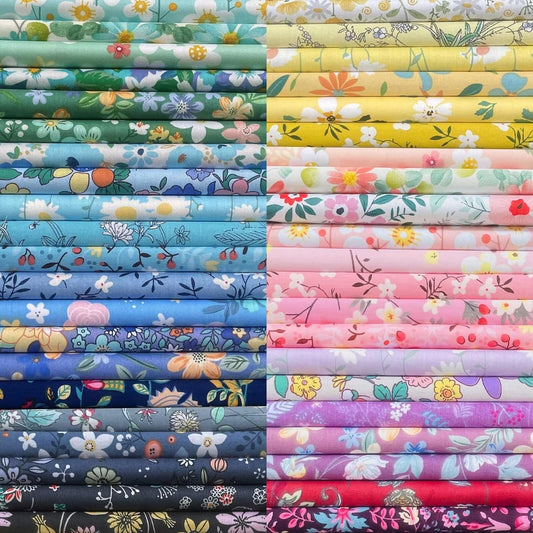 HANPATQUI 50PCS 8 x 8 inch Floral 100% Cotton Fat Quarters Fabric for Sewing and Quilting Bundles Precut Fabric Square for DIY Craft Patchwork…