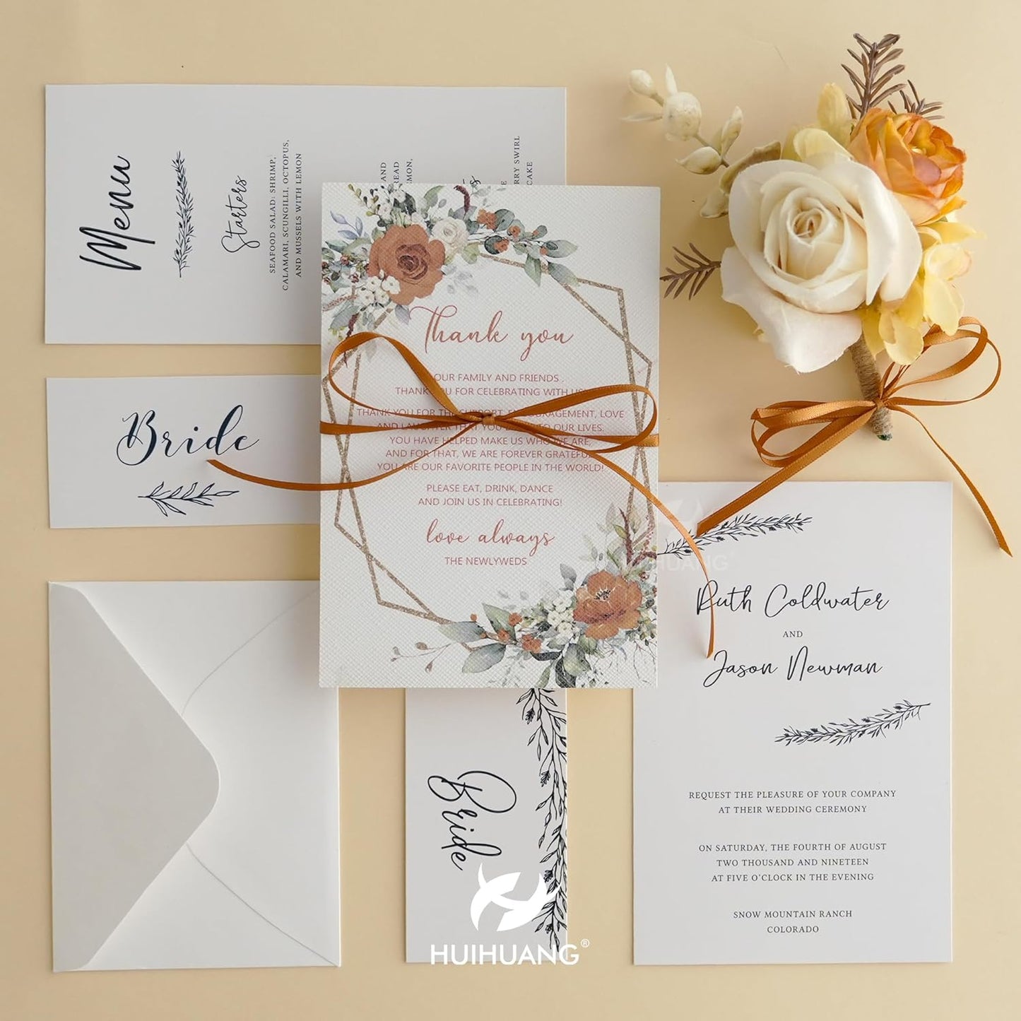 HUIHUANG Thin Copper Ribbon Solid Color Satin Ribbon 1/8 inch x 100 Yards Fall Craft Ribbon Double Faced Silk Satin Ribbon for Crafts Present Gift Wrap Bridal Shower Gift Tags and Sweing