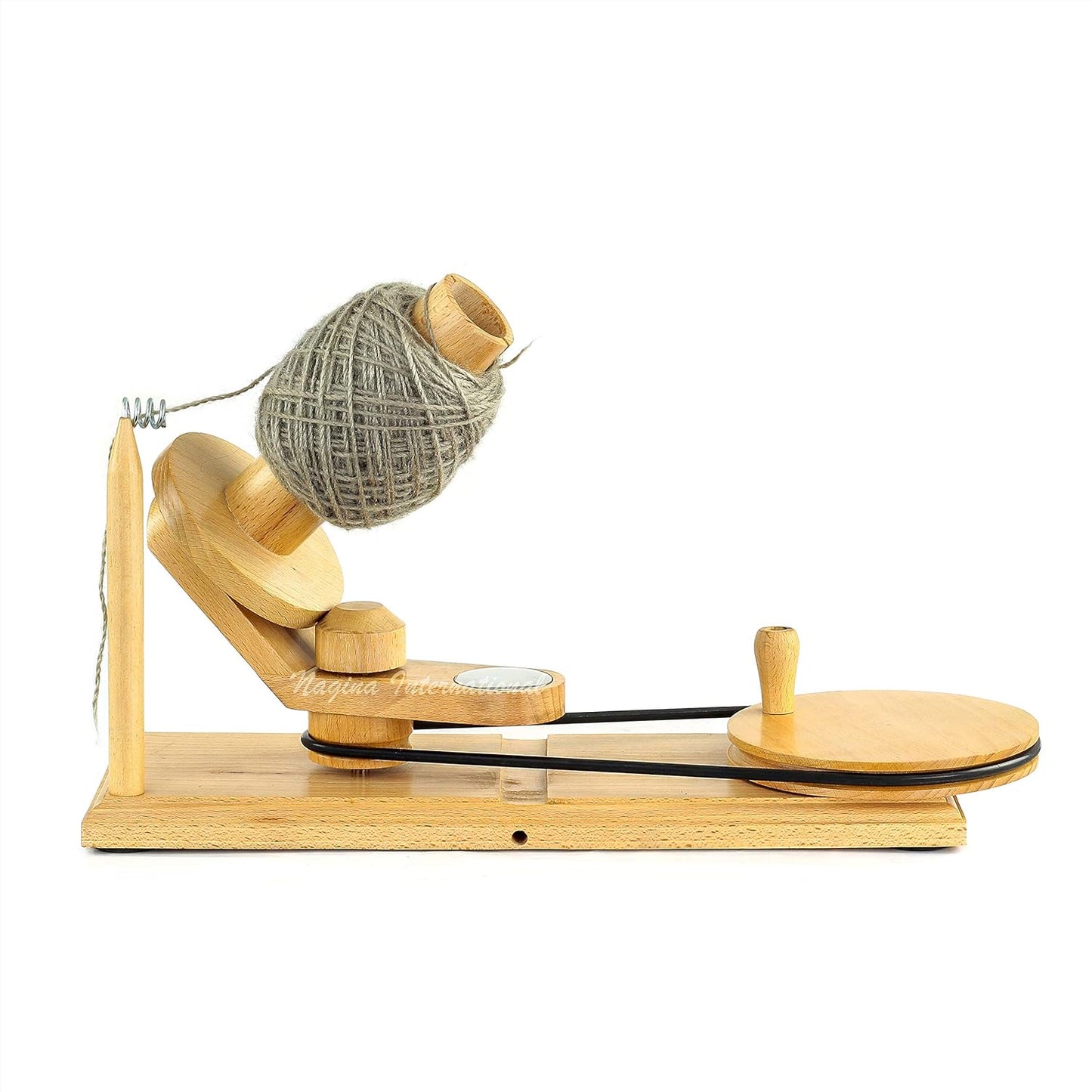 Wooden Handcrafted Heavy Duty Wooden Yarn Ball Winder - Premium Crafted Knitting Crocheting Accessories & Combo Set - Table Top Yarn Swift (Steam Beech Wood)