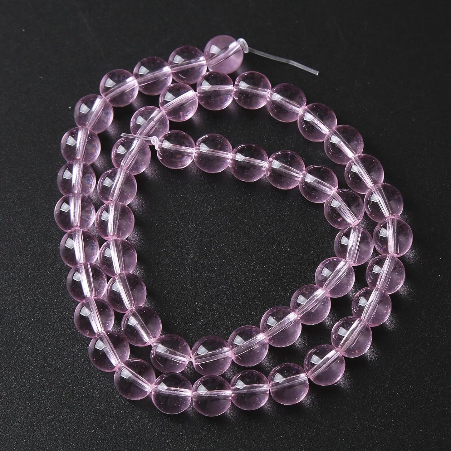 4mm 90pcs Smooth Rose Pink Glass Beads Quartz Crystal Round Loose Beads for Jewelry Making DIY Bracelet Necklace