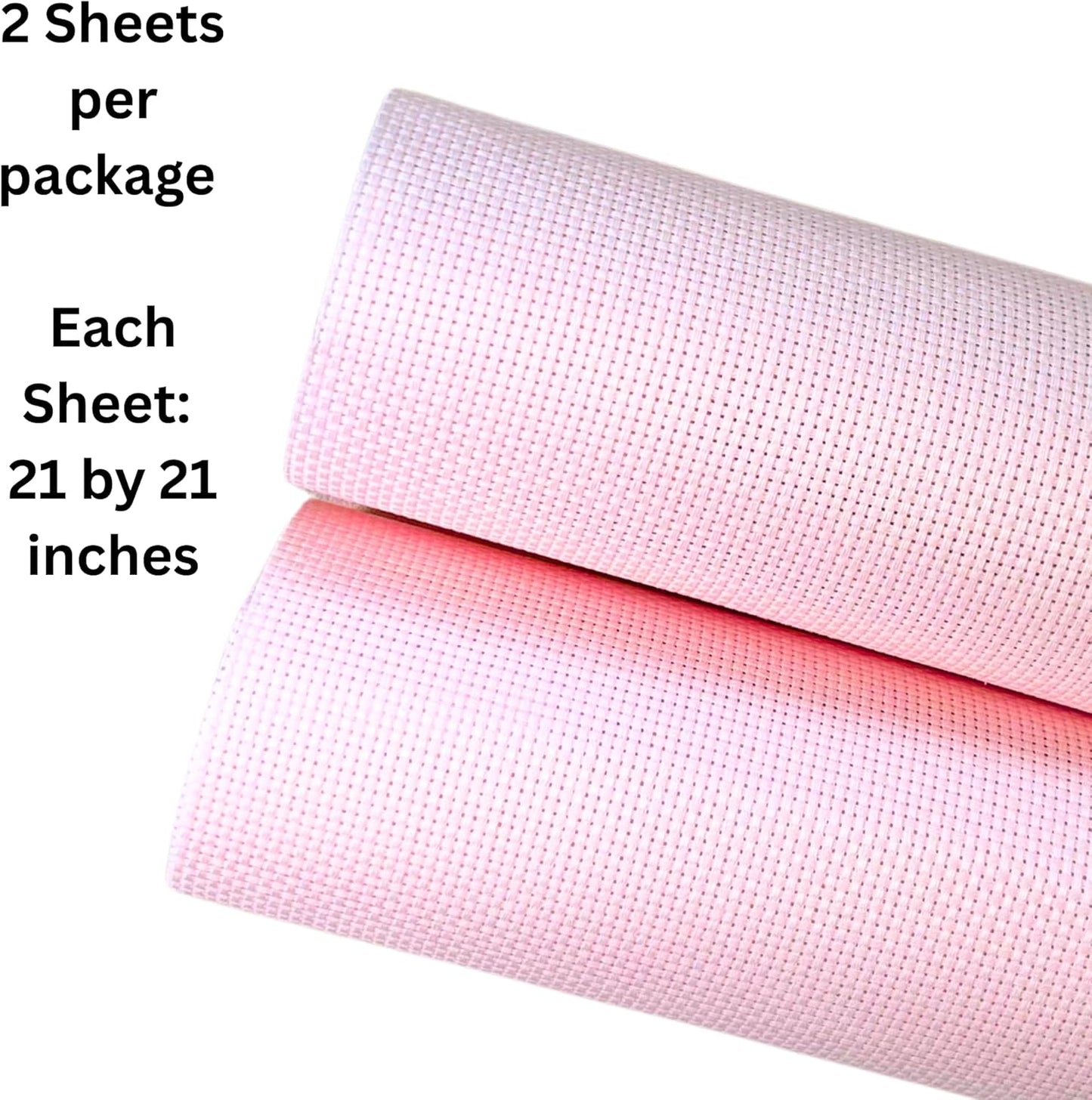 2 Sheets of Pink 11 Count Aida Cloth – 21 x 21 Inch Pre-Cut Fabric Squares – Cross Stitch Fabric – 100% Cotton – Ideal for Needlework & Embroidery – The Knotty Unicorn