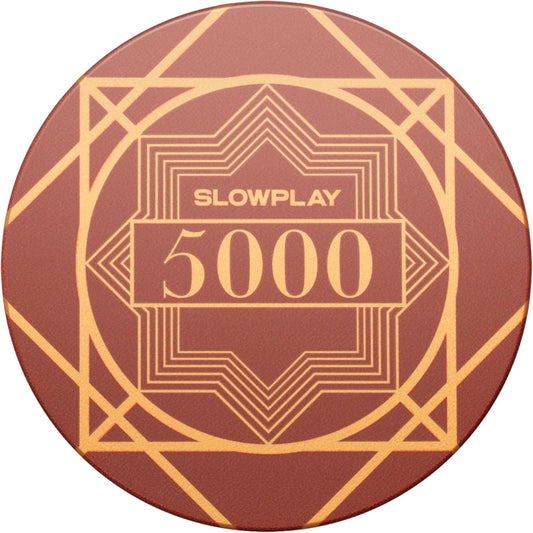 SLOWPLAY Nash Ceramic Poker Chips in Bulk, Casino Grade Ceramic 10-Gram Poker Chip for Texas Hold'em, 39mm Professional Chips Pack of 50 with Denomination of 5000