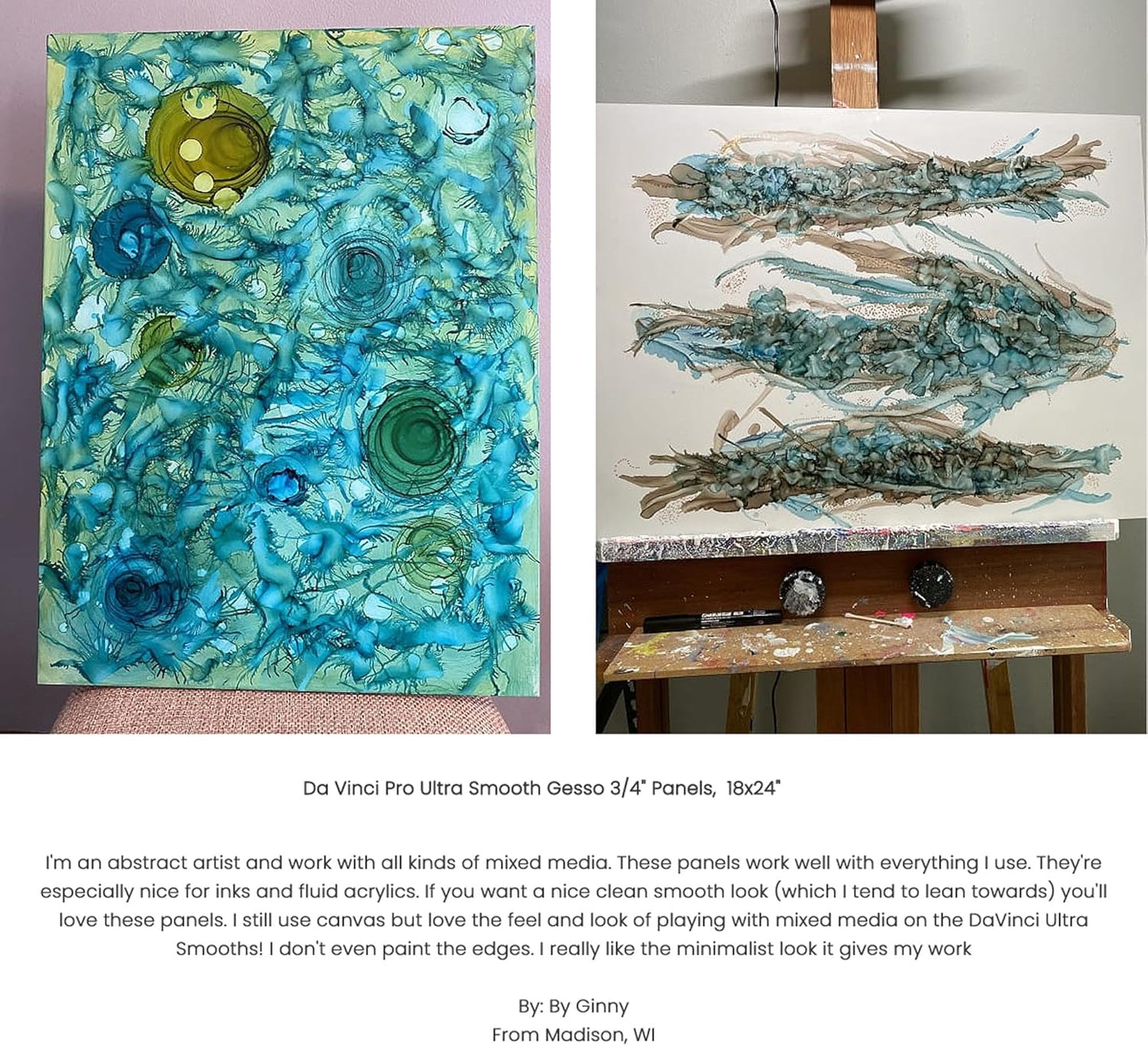 DaVinci Wood Panel Pro Ultra Smooth Gesso Panels 3/4inchinch (Single) 6x12inchinch - 6 Pack