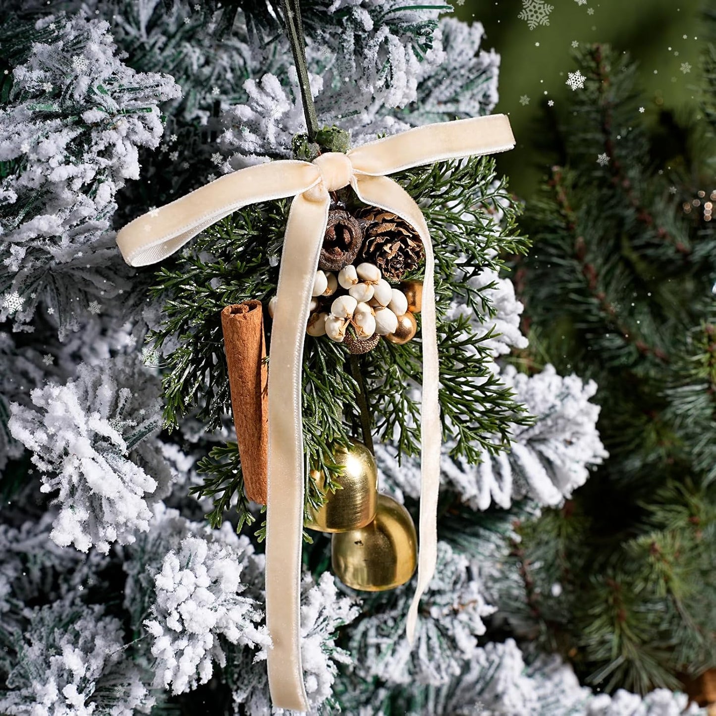 LaRibbons Thin Velvet Ribbon 3/8 Inch x 25 Yards, Cream Ivory Velvet Ribbon for Christmas Tree, Gift Wrapping, Wreath Bow, Outdoor Decoration