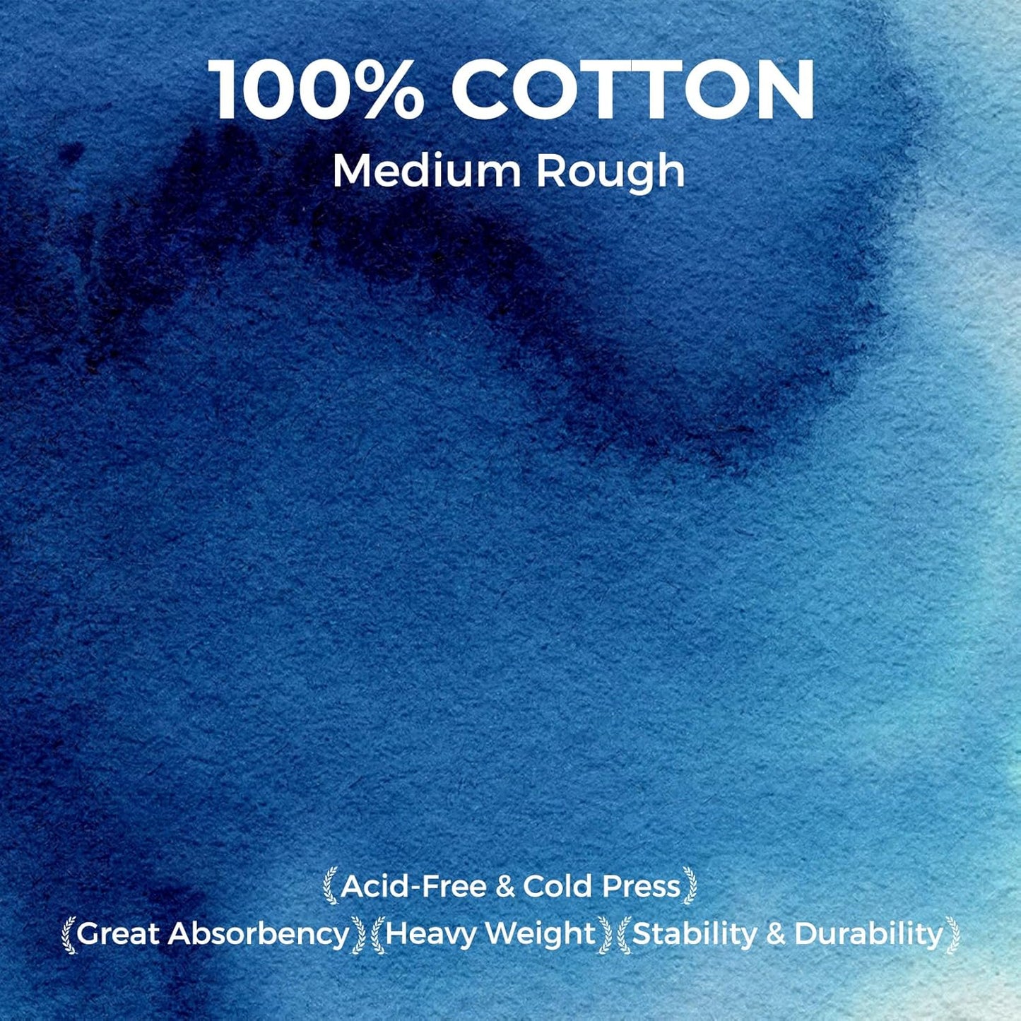 Funto Watercolor Journal, 6.3x6.3, 24 Sheets, 100% Cotton Cold Press, 300gsm/140lb, Inner Paper Pocket, Art Supplies for Mixed Media