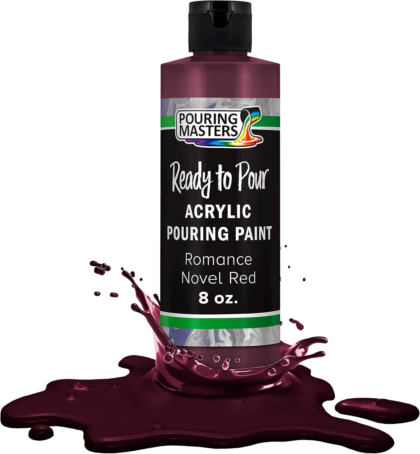 Pouring Masters Romance Novel Red Ready to Pour Acrylic Pouring Paint - Premium 8-Ounce Pre-Mixed Fluid Acrylic Paint - Fluid Art Supplies for Canvas, Wood, Paper, Tile & Rocks