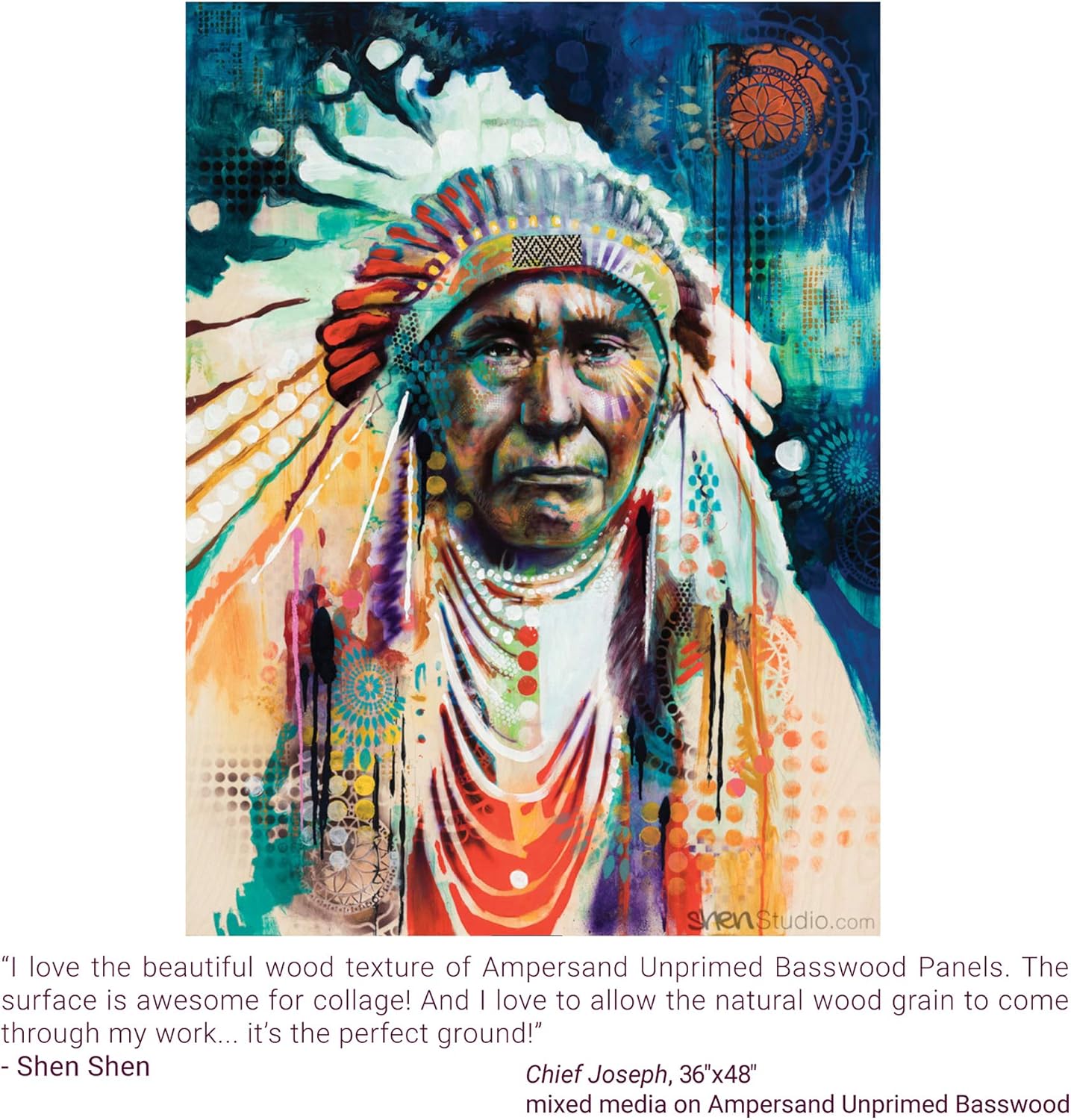 Ampersand Art Supply Unprimed Basswood Artist Panel, 1-1/2" Cradled Profile, 16"x20"