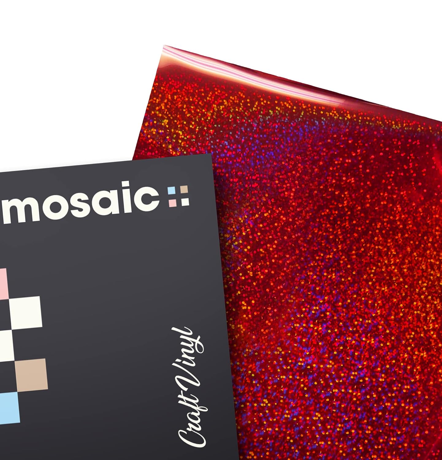 VViViD Mosaic+ Crafting Vinyl (Red Holographic Glitter, 1ft x 5ft)