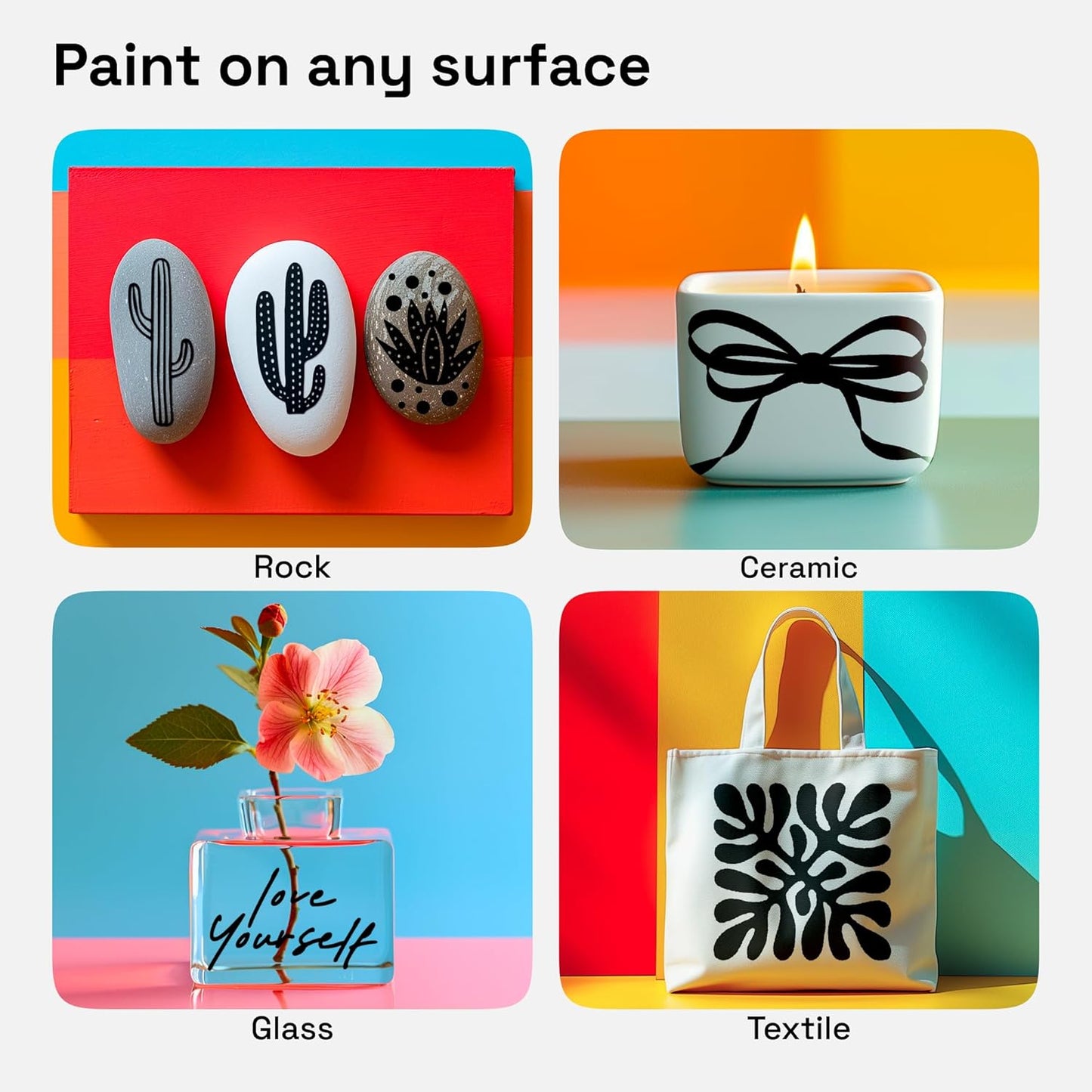 ARTISTRO 2 Black Dual-Tip Acrylic Paint Pens - Multisurface Markers for Glass, Rock, Fabric, Wood, Plastic & More - 5mm Dot + 1mm Fine Tips