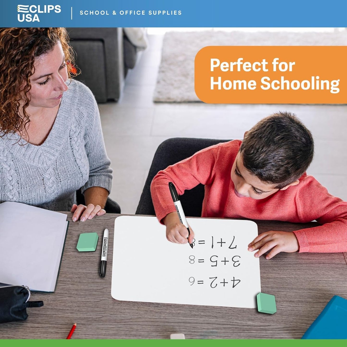 Dry Erase Board, Dry Erase Lap Boards (with 12 Markers & 12 Erasers), Small White Boards Dry Erase, White Board Mini, 9” x 12” Double Sided (12 Pack)