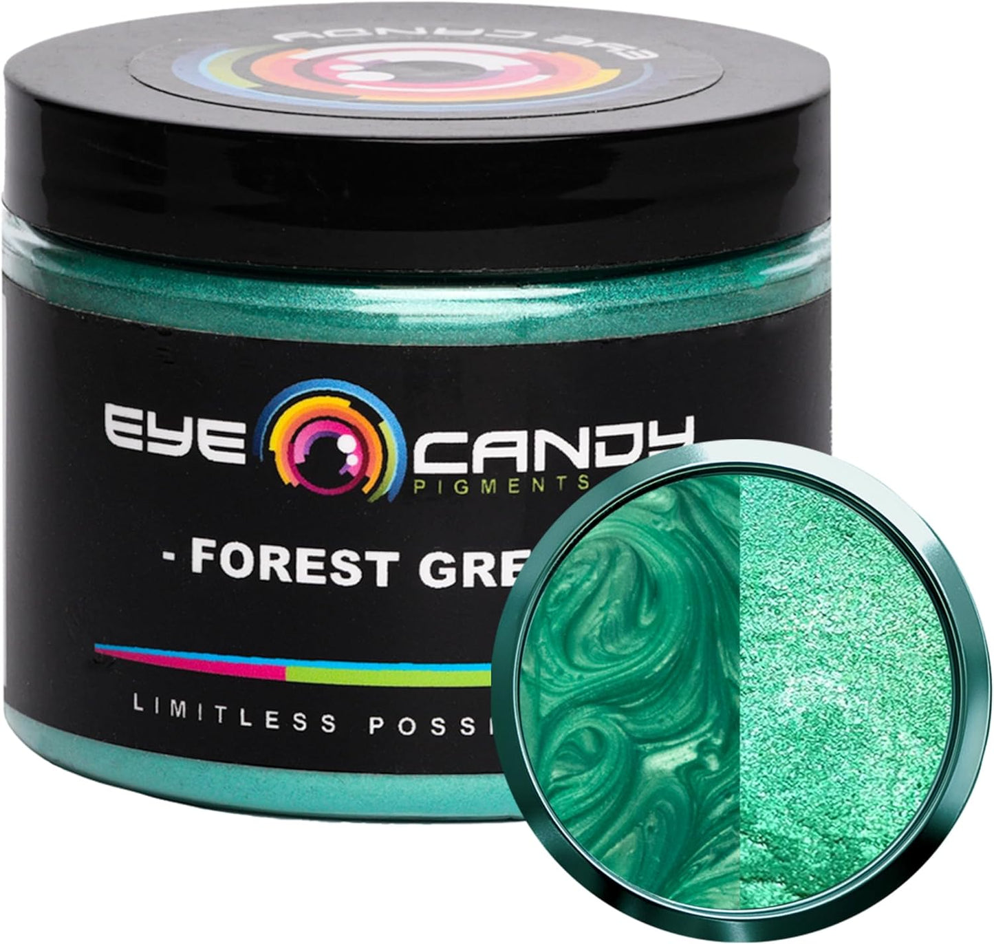 Eye Candy Pigments Premium Green Mica Powder - Forest Green (50gr) - for Epoxy, Resin, Soap, Paint, Woodworking, Acrylic Pouring, Bath Bombs, Fishing Lures - DIY Arts and Crafts Additive