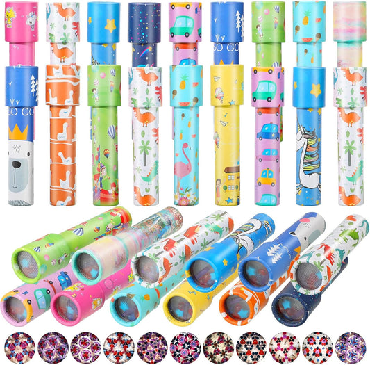Chivao 30 Pcs Classic Kaleidoscopes Kids Vintage Toys, Return Gifts for Kids Birthday Mini Kaleidoscope Kit for School Classroom Prizes, Stock Stuffers Bag Fillers, Random Colors(Cute Style)