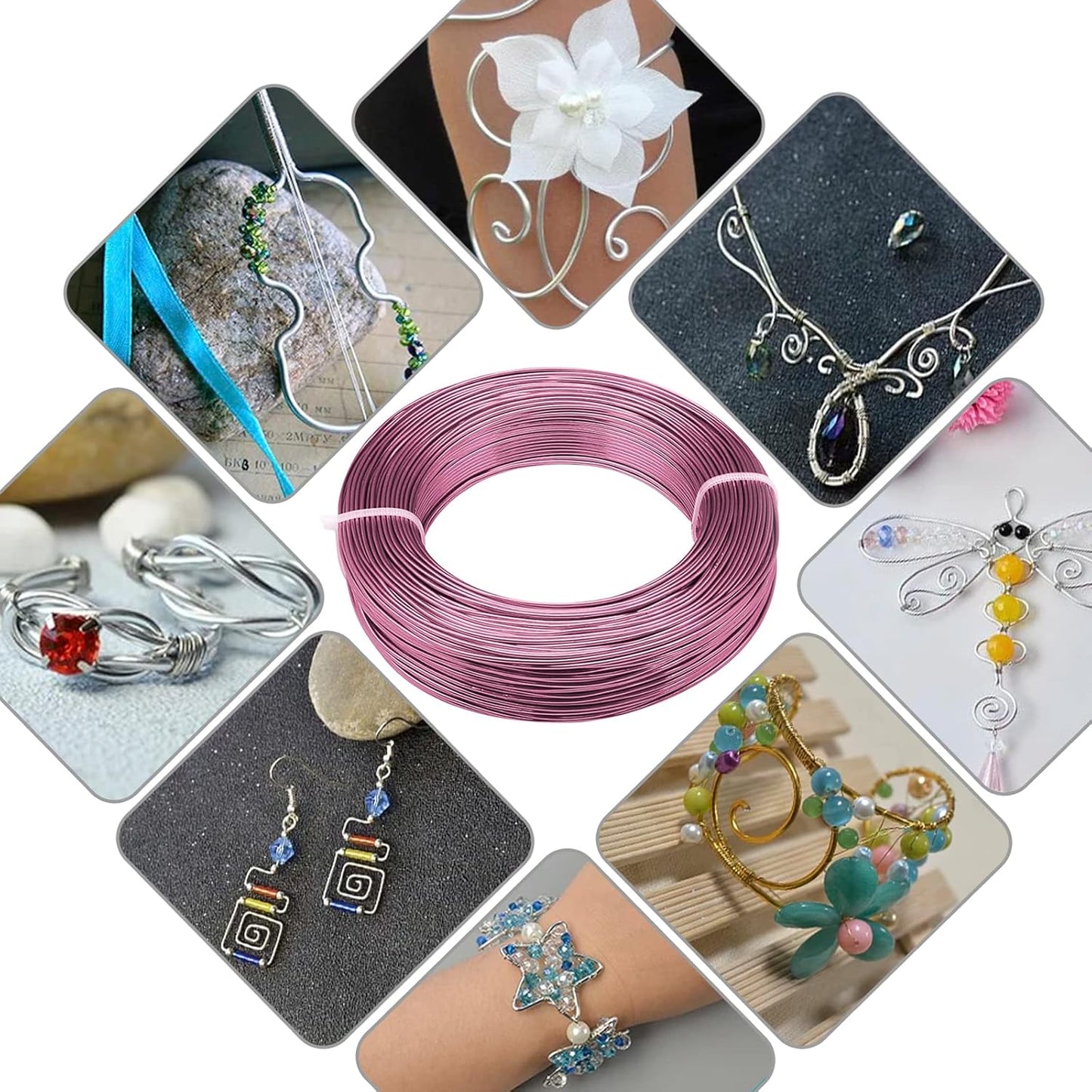 12 Gauge Aluminum Wire - 100 Feet AnselLimited Edward Bendable Anodized Metal Wire for Sculpting, Jewelry, Armature, Wrapping & Craft