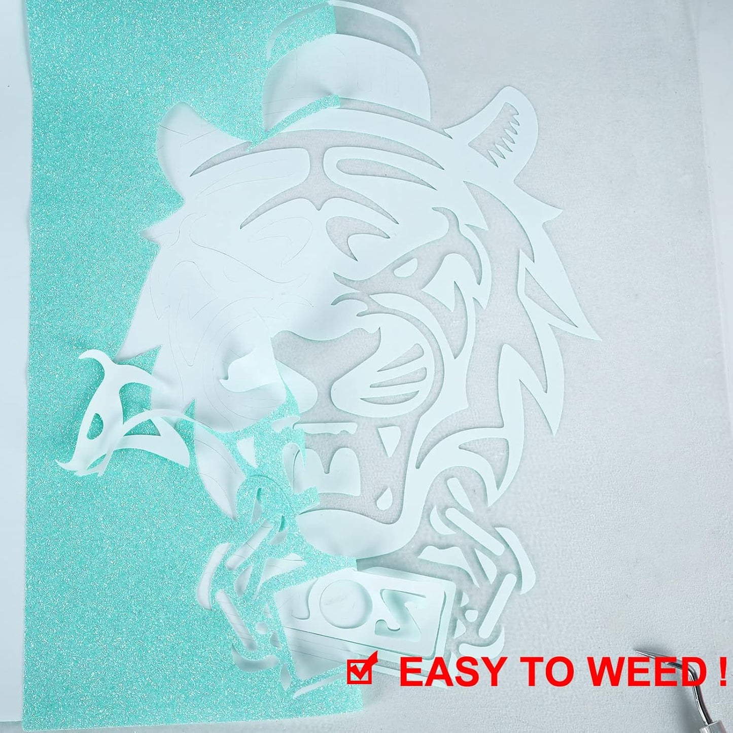 FUNKAKA Glitter Fluorescent Light Blue HTV Heat Transfer Vinyl Rolls, 12" x 8ft PU Iron on Vinyl for T-Shirts Glitter HTV Vinyl for All Cutter Machines Easy to Cut & Weed for DIY Design