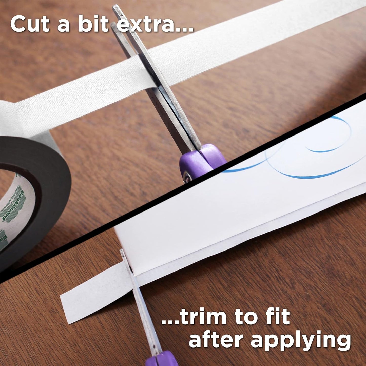 BookGuard 0.75 inch Premium Bookbinding Repair Cloth Tape, 15 Yard Roll, White