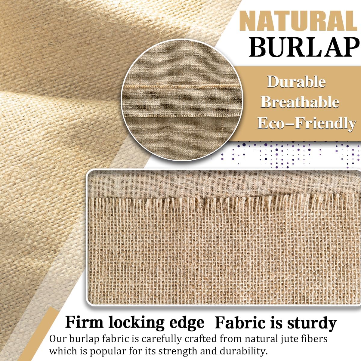 Burlap Fabric Roll, 40" x 30 Feet Burlap Garden Fabric Natural Jute for Decorations, Crafts, Weddings, Table Runner, Landscaping, Plants & Tree Covering