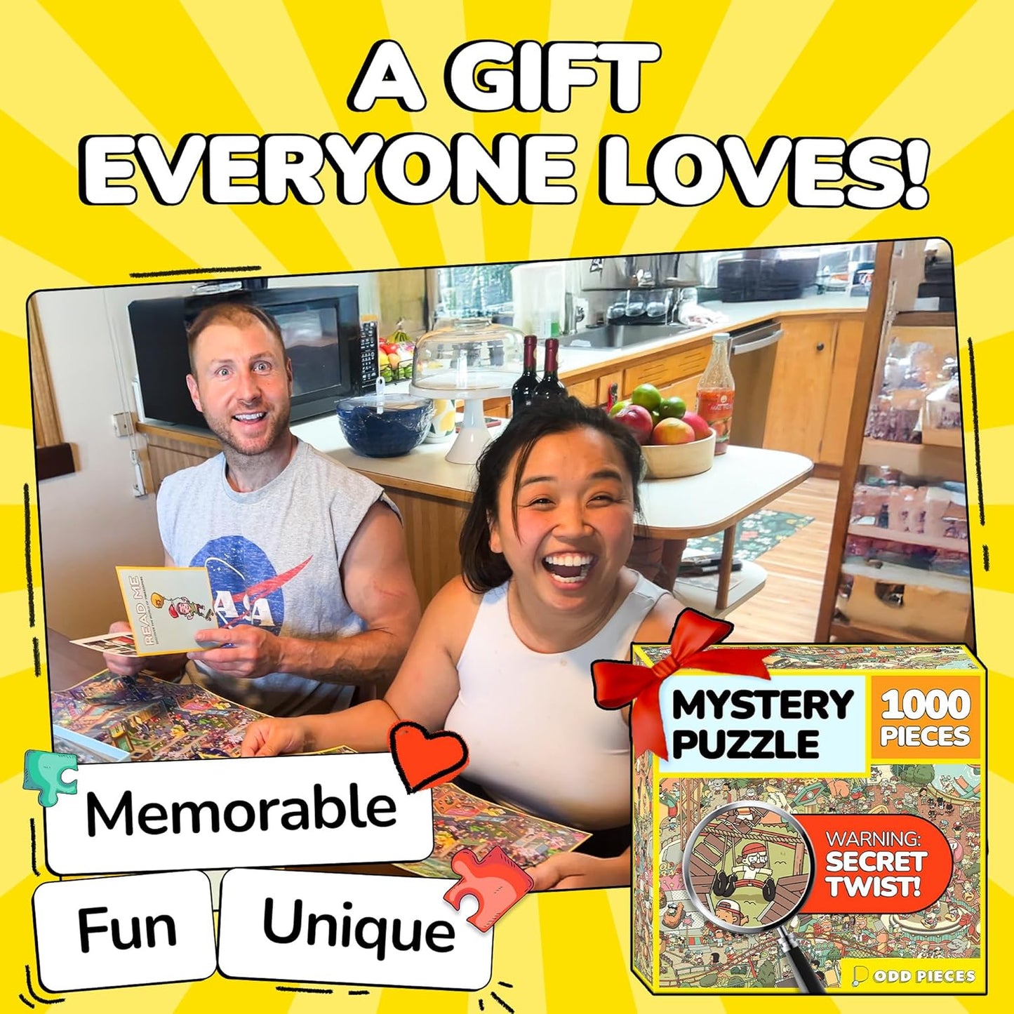 Odd Pieces Jigsaw Puzzles 1000 Pieces - Magic Mystery Story Secret Ending Puzzle - Perfect Game Night for Adults & Kids - Animal Park Theme Challenging (Snack Attack 3)