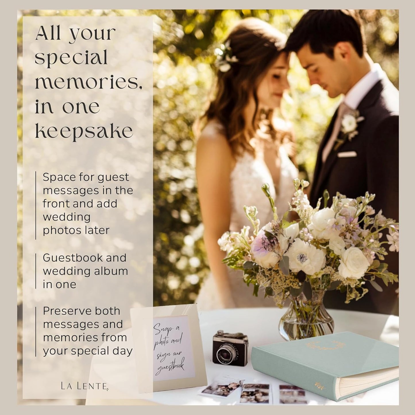 Premium Scrapbook Album – Photo Album with Writing Space – 100 Pages for Multiple Sizes 4x6, 5x7, 6x8, 8x10 – Holds 500 Photos – Wedding, Baby, Travel & Family Memories