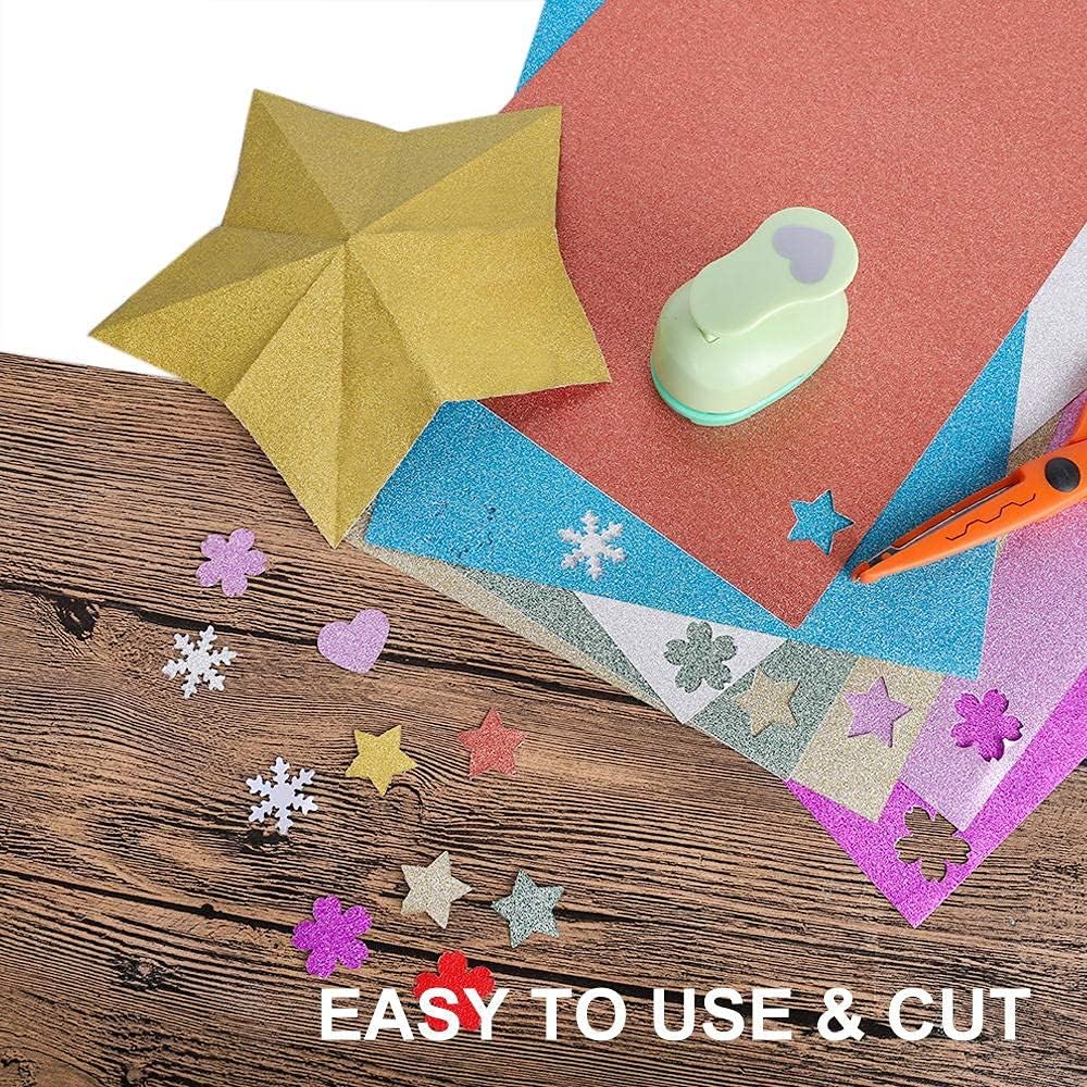 UCEC Glitter Cardstock Paper, 50 Sheets 10 Colors, 8.3 x 11.7 Inch Self-Adhesive Glitter Sticker Paper for Card Making, Sparkly Papers for Craft DIY Halloween Party Scrapbooking Gift, A4, 80 GSM