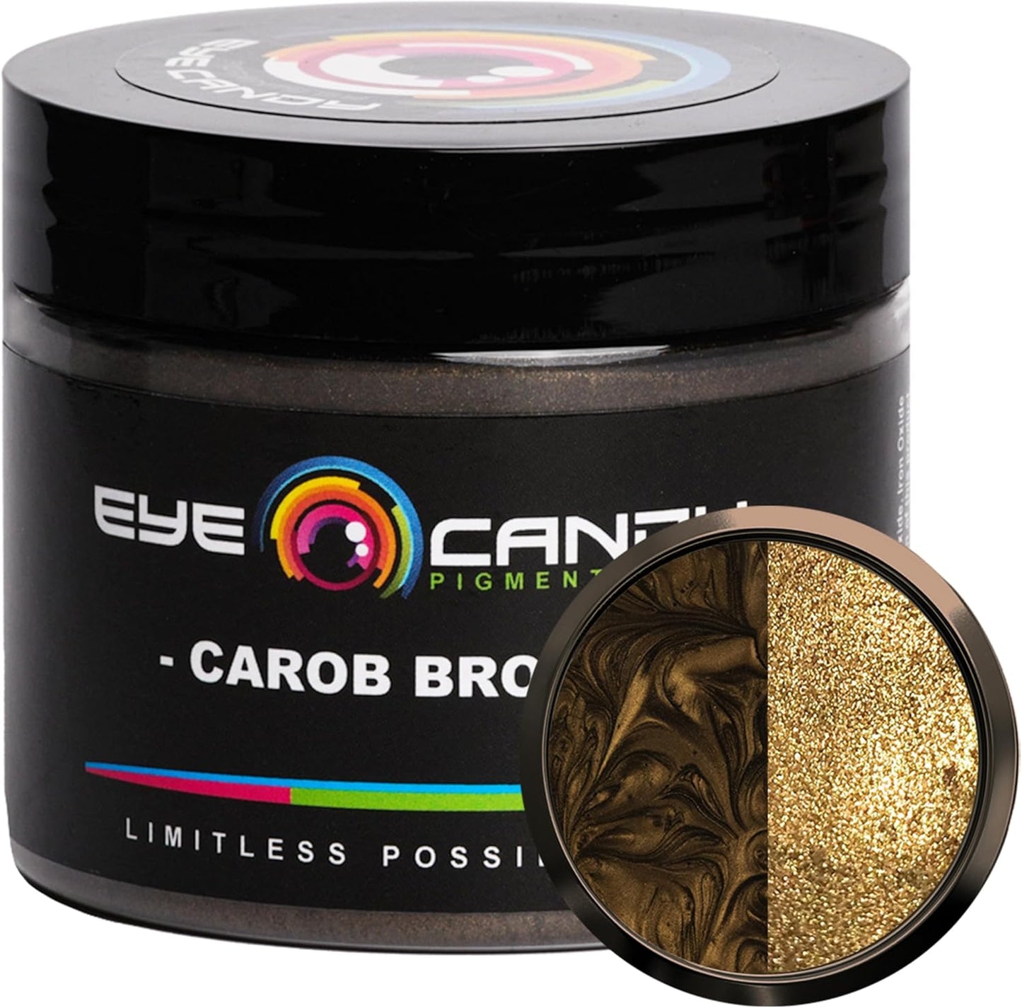 Eye Candy Pigments Premium Brown Mica Powder - Carob Brown (50gr) - for Epoxy, Resin, Soap, Paint, Woodworking, Acrylic Pouring, Bath Bombs, Fishing Lures - DIY Arts and Crafts Additive