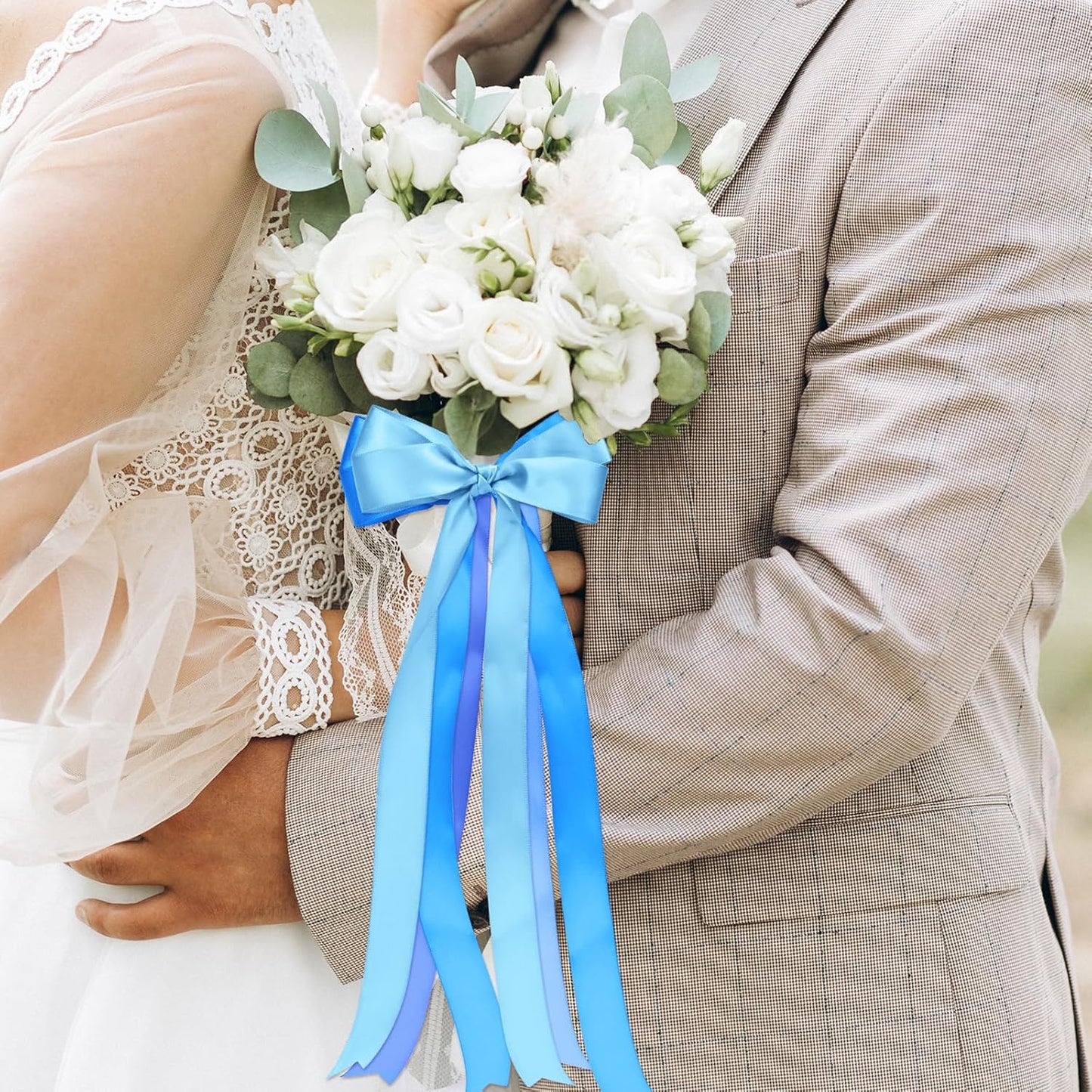 1 Inch Blue Satin Ribbons for Crafts, 6 Rolls Single-Faced Blue Assorted Ribbons for Gift Wrapping Flower Bouquet Wedding Invitations Bridal Shower Hair Bows Garland Party Decor