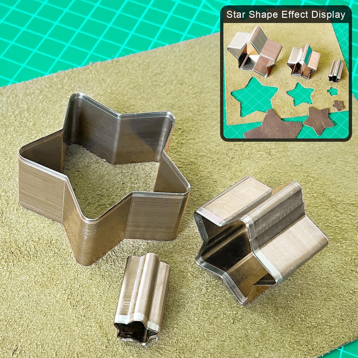 9 PCS Hollow Punch Cutter Set9 Sizes Star Shape Leather Cutting Dies Cutter ToolCutting Mold Punching Die Set for DIY Leather CraftLeather Cutter Hollow Punching Tool with Plastic Box SCS009