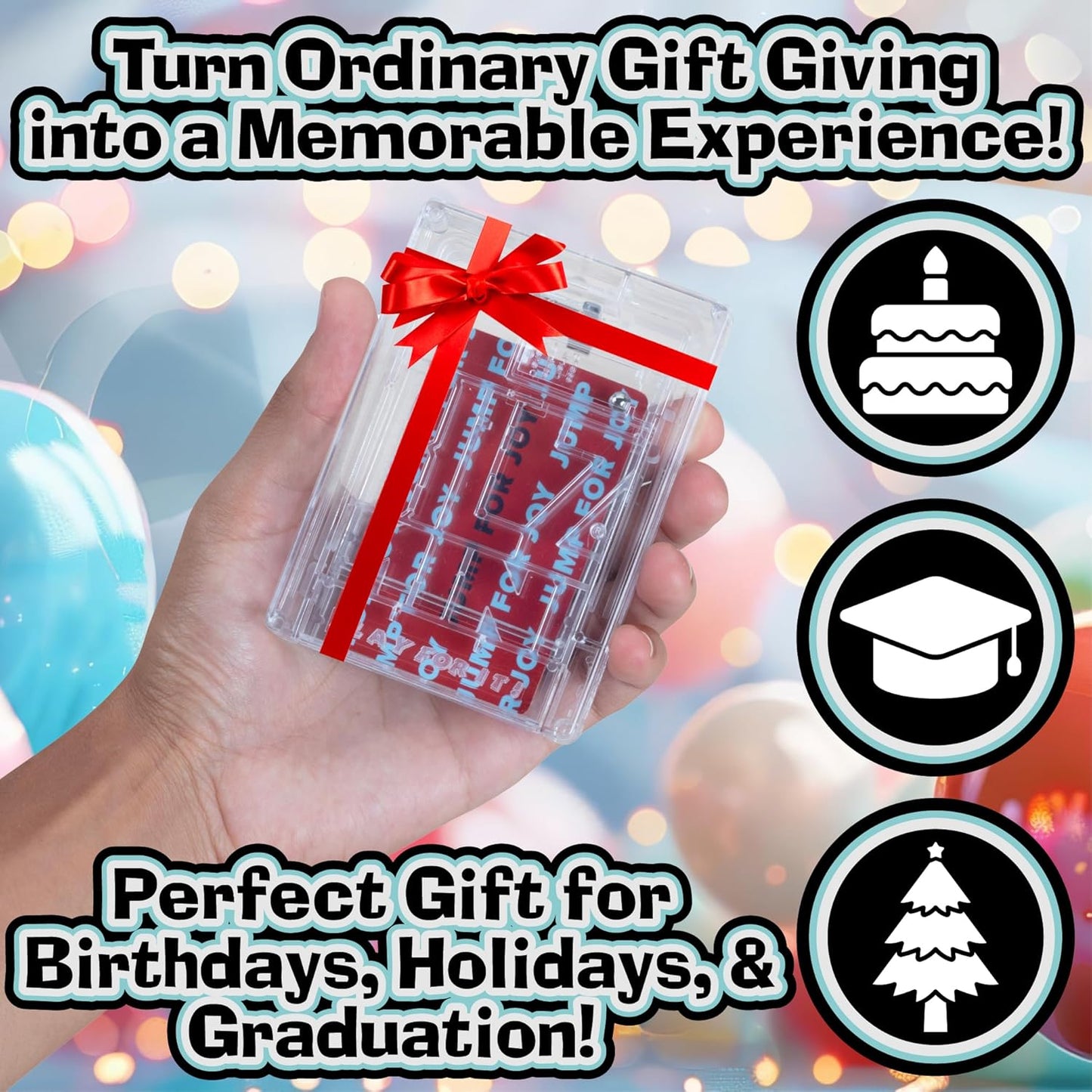 BILZ Money Puzzle - Brain Teasing Maze for Cash or Gift Cards - Fun Way to Give Gifts - Perfect for Easter Baskets and Holiday Presents - Reusable Puzzle for Kids, Adults and All Ages (2 Pack)