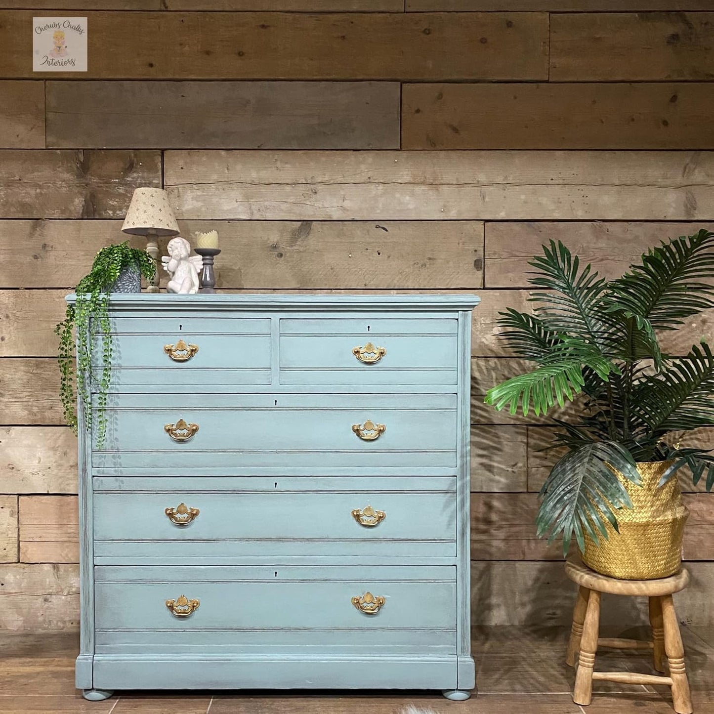 Dixie Belle Paint Company Chalk Finish Furniture Paint - Vintage Duck Egg (32oz) - Matte Light Blue Chic Chalk Mineral DIY Furniture Paint