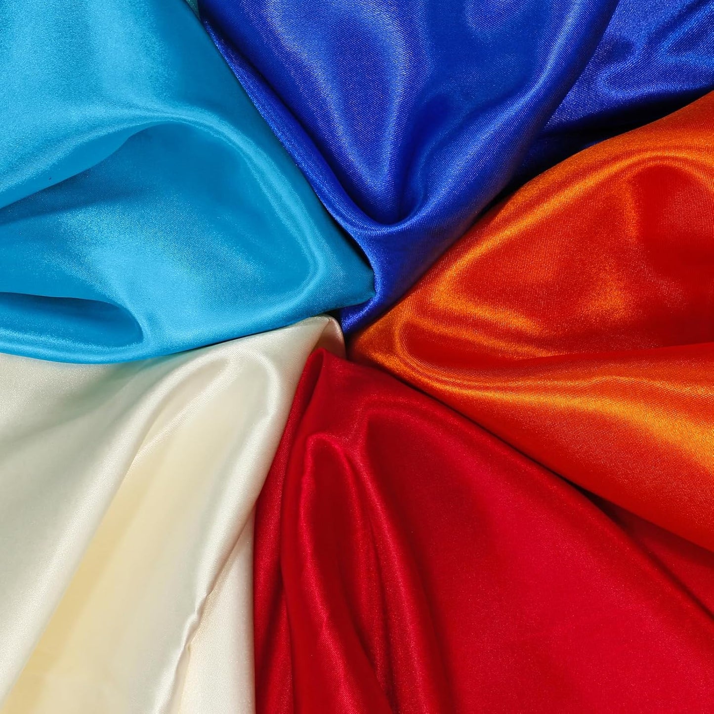 RUDONG M Aqua Blue Satin Fabric by The Yard, 1 Yard x 60 Inch Wide Silky Charmeuse Satin Fabric, Soft Satin Fabric for Wedding Decorations, Bridal Dress, Sewing, Accessories, DIY Crafts