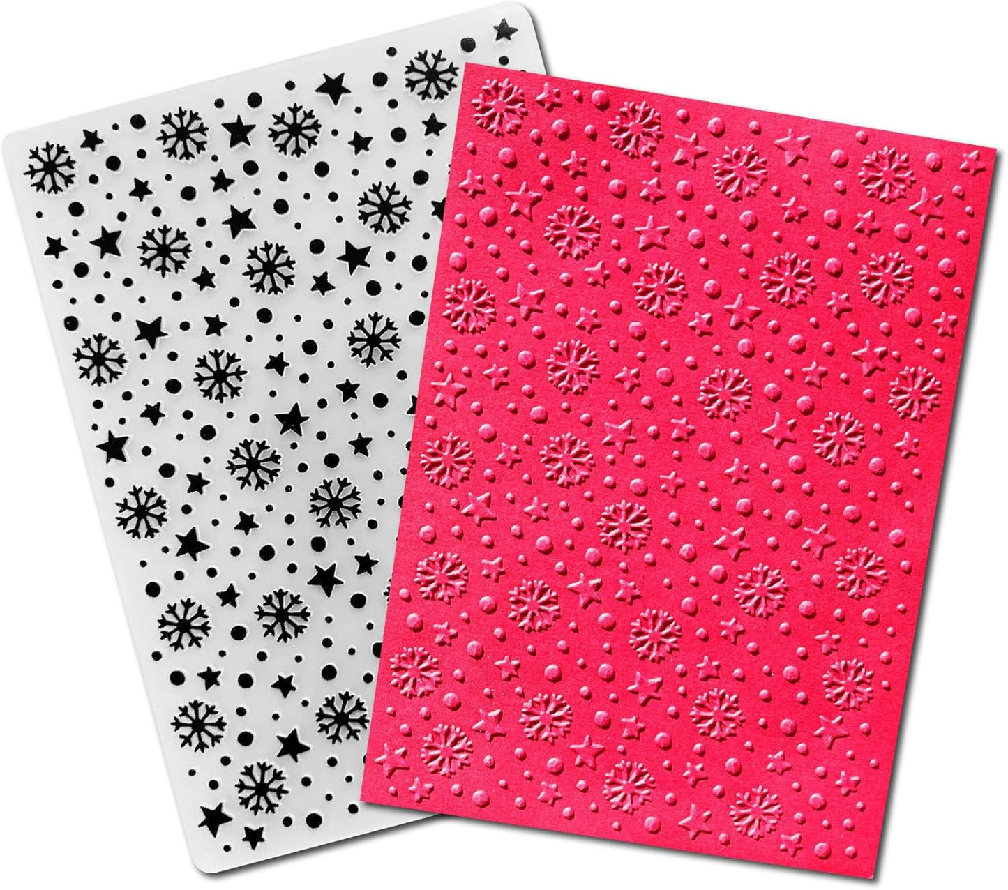 Arbuya Christmas Plastic Embossing Folders for Card Making Snowflakes Background Texture Embossing Folder Template for Scrapbooking Paper Crafting Home Decoration