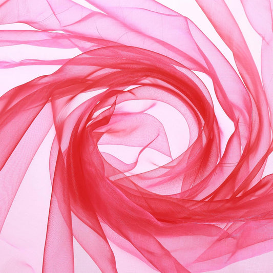 MECCANIXITY Iridescent Sheer Organza Fabric, 2 Yards x 59 Inches Solid Holographic Shiny Fabric Organza Cloth for Wedding, Curtains, Costume, Photo Background, Gradient Dark Red Yellow